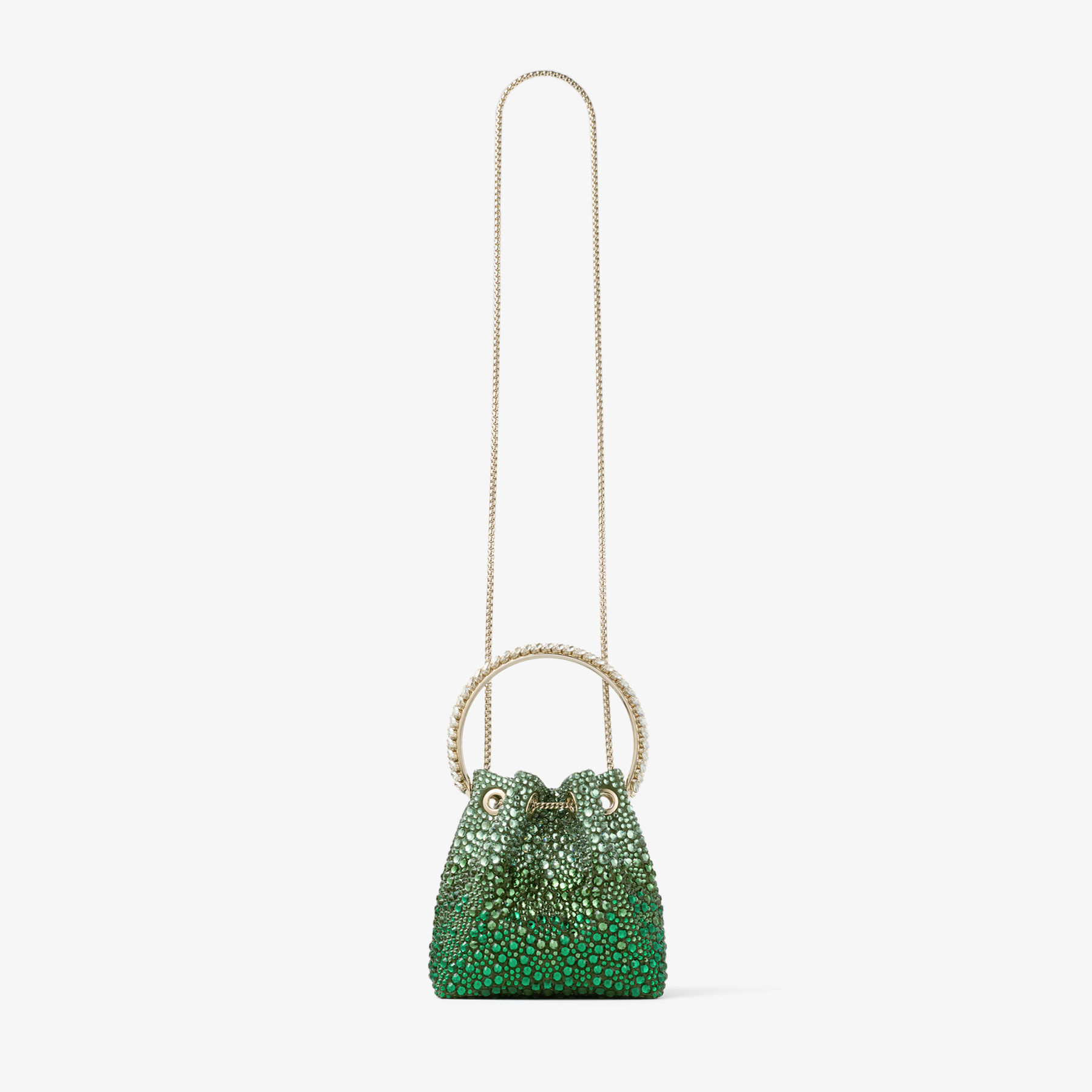 Bon Bon | British Green and Emerald Satin Bag with Crystals