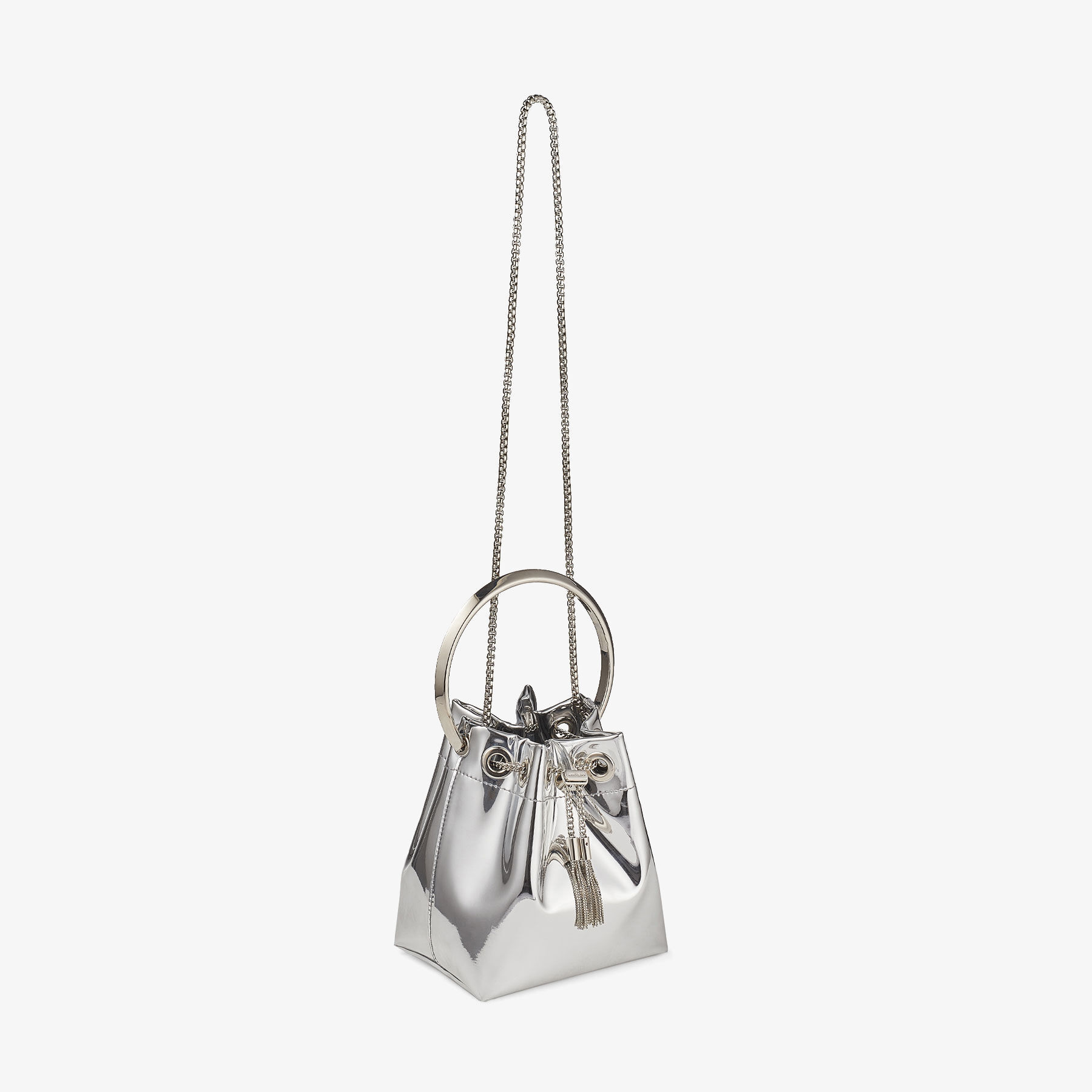 【2024福袋】 BON BON | Silver Mirror Fabric Mini Bag with Metal Handle バッグ