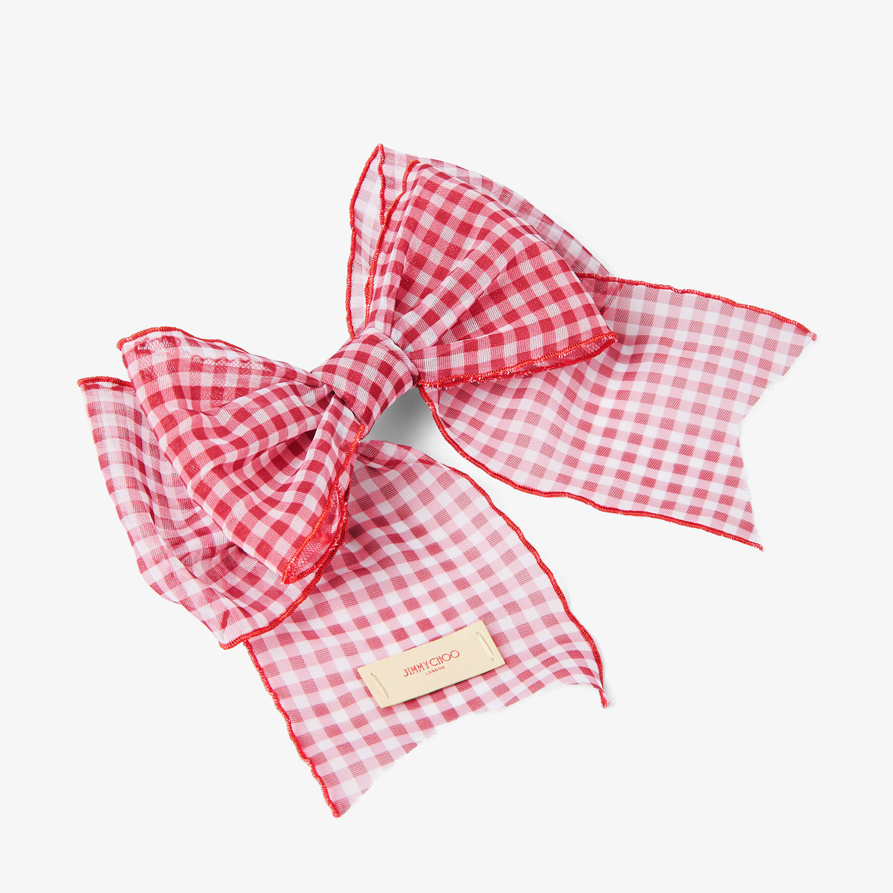 Bow Hair Clip | Ruby Red Mix Mini Gingham Organza Bow Hair Clip