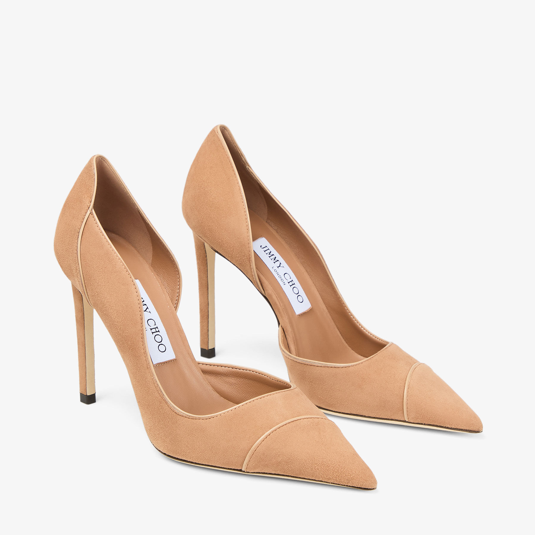Brigitte 100 | Toffee and Chai Suede and Nappa Leather Pumps