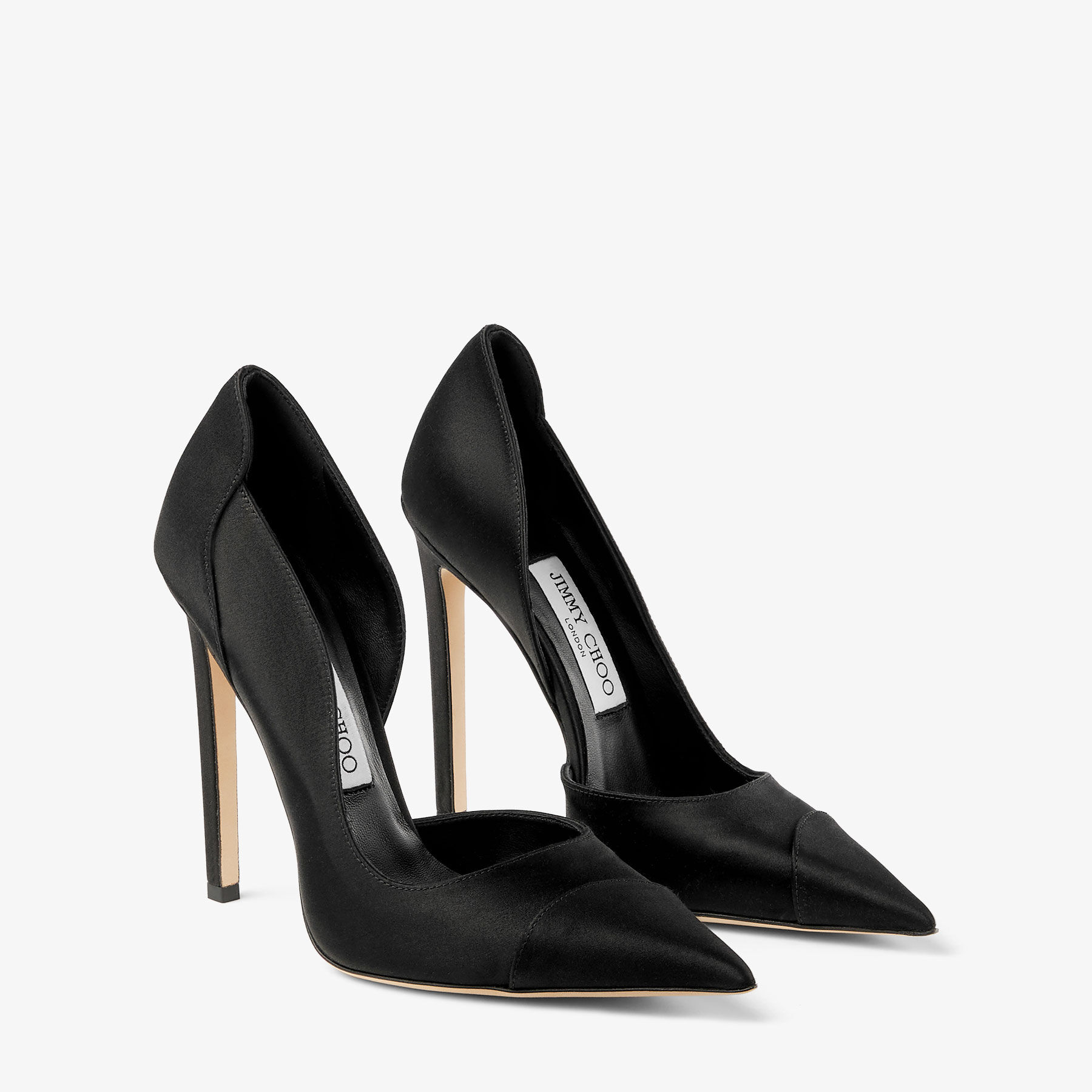 Brigitte 120 | Black Satin Pumps | JIMMY CHOO