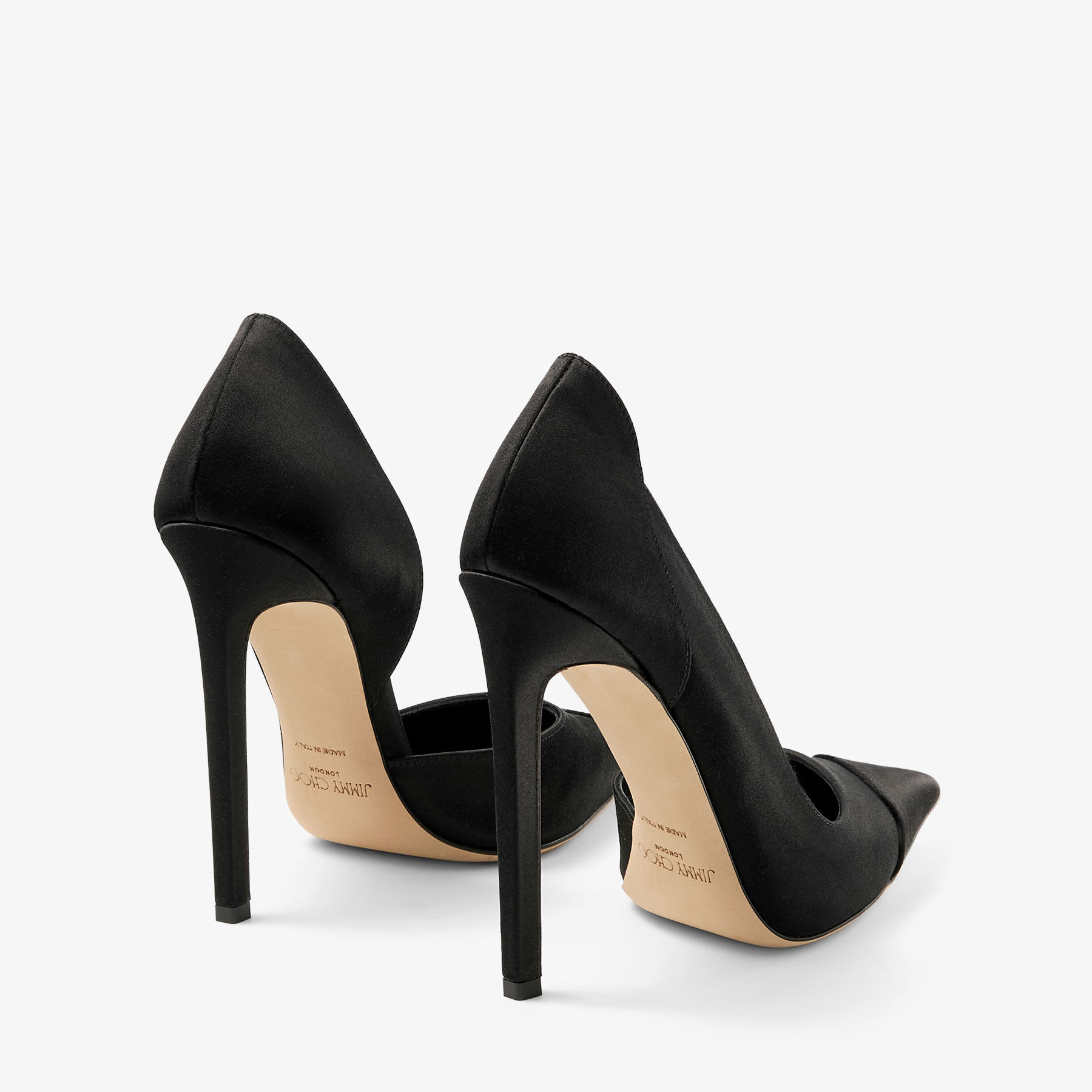 Brigitte 120 | Black Satin Pumps | JIMMY CHOO
