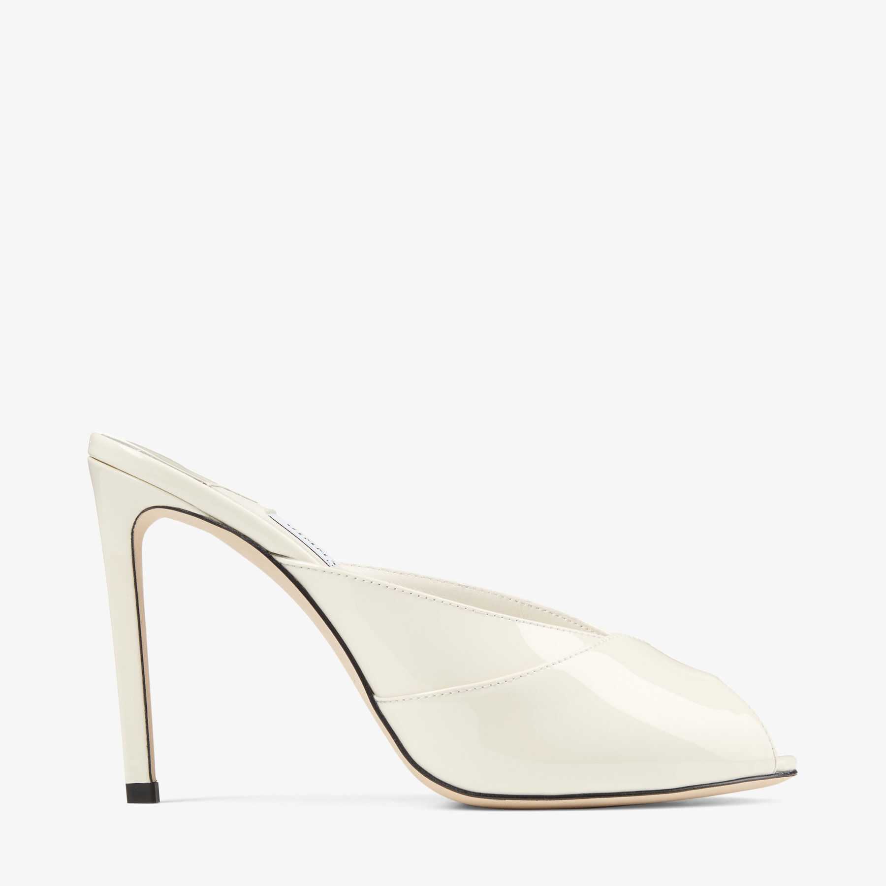 Brigitte Mule 100 | Latte Patent Leather Mules | JIMMY CHOO