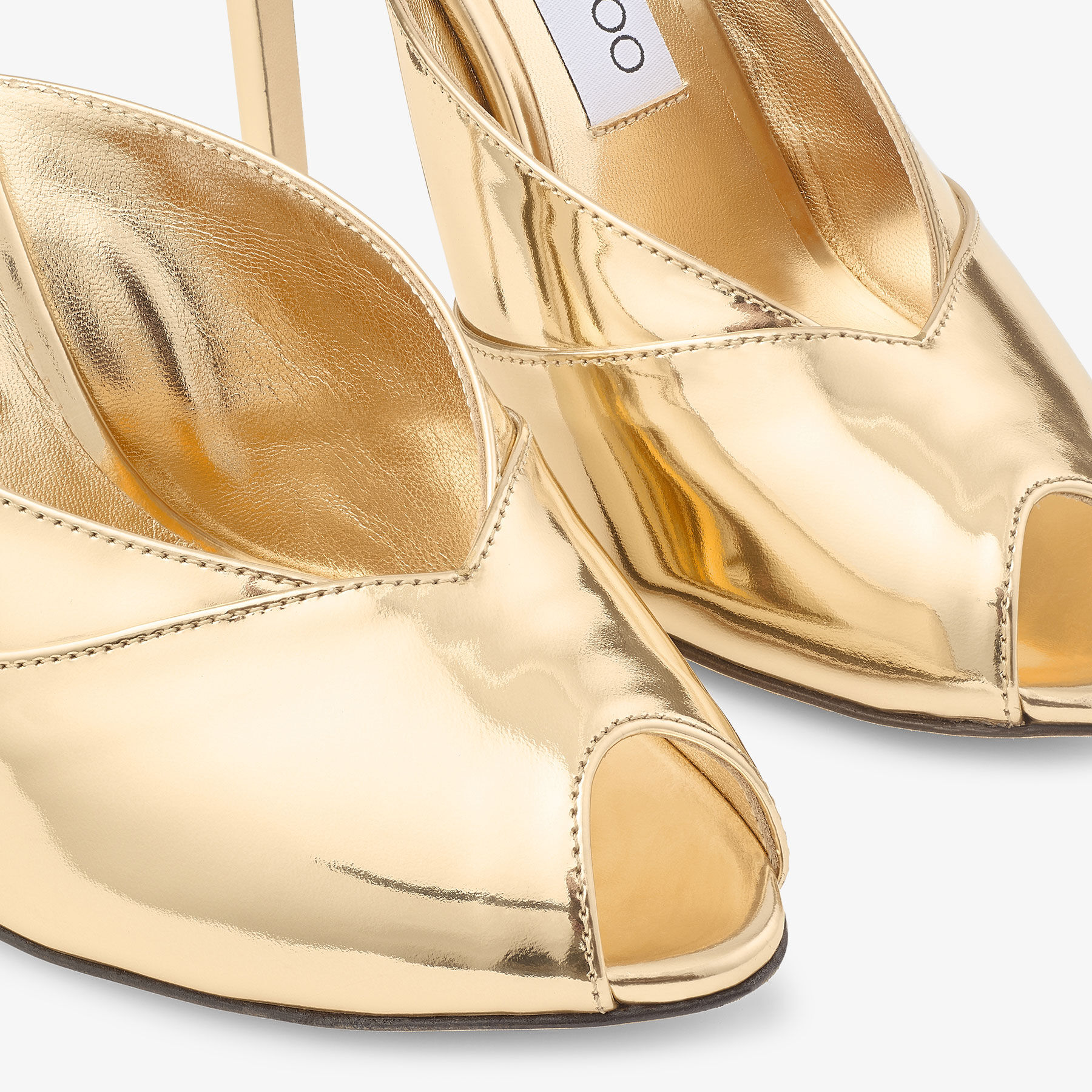 Brigitte Mule 100 | Gold Liquid Metal Leather Mules | JIMMY CHOO