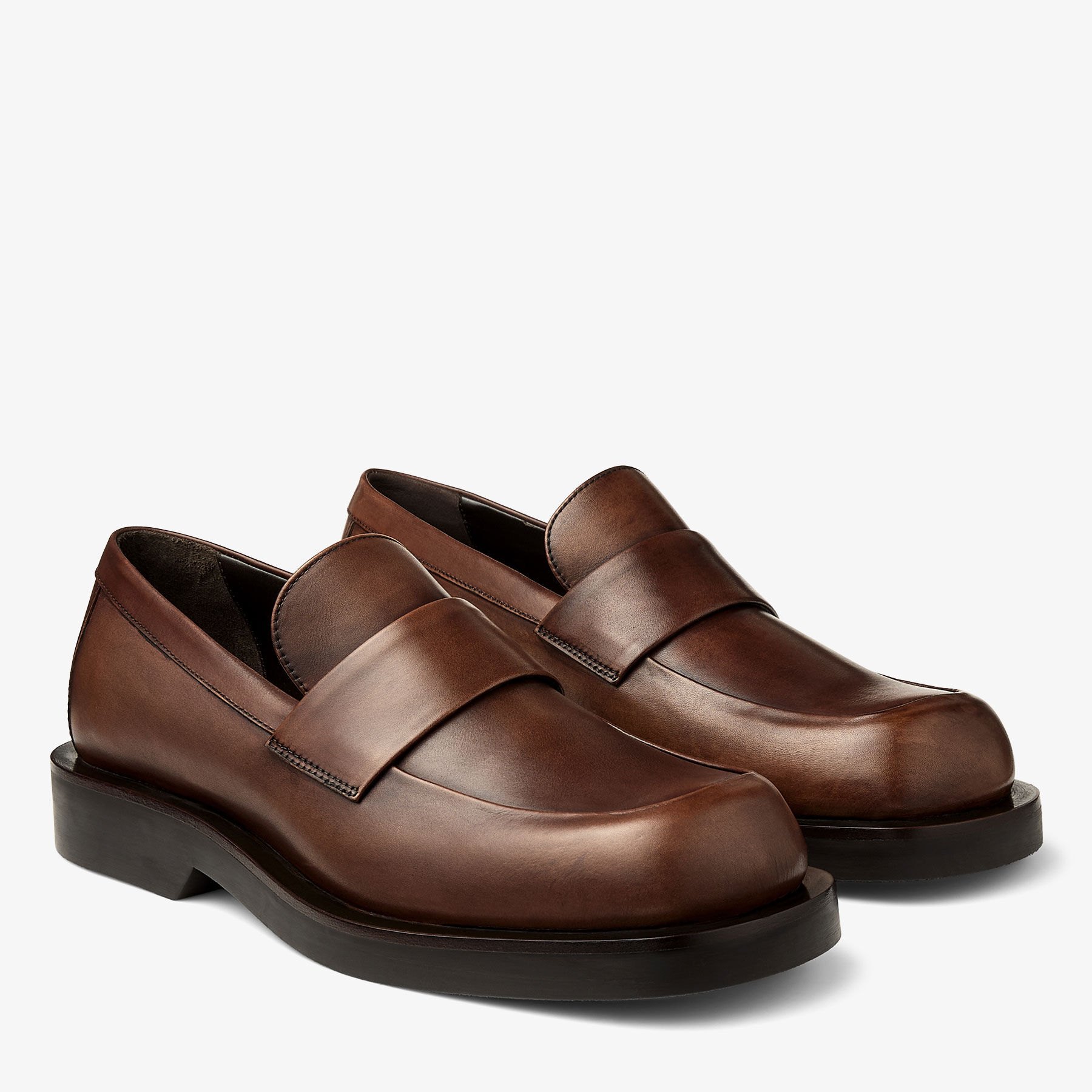 Buff Loafer | Mocha Burnished Leather Loafers | JIMMY CHOO US