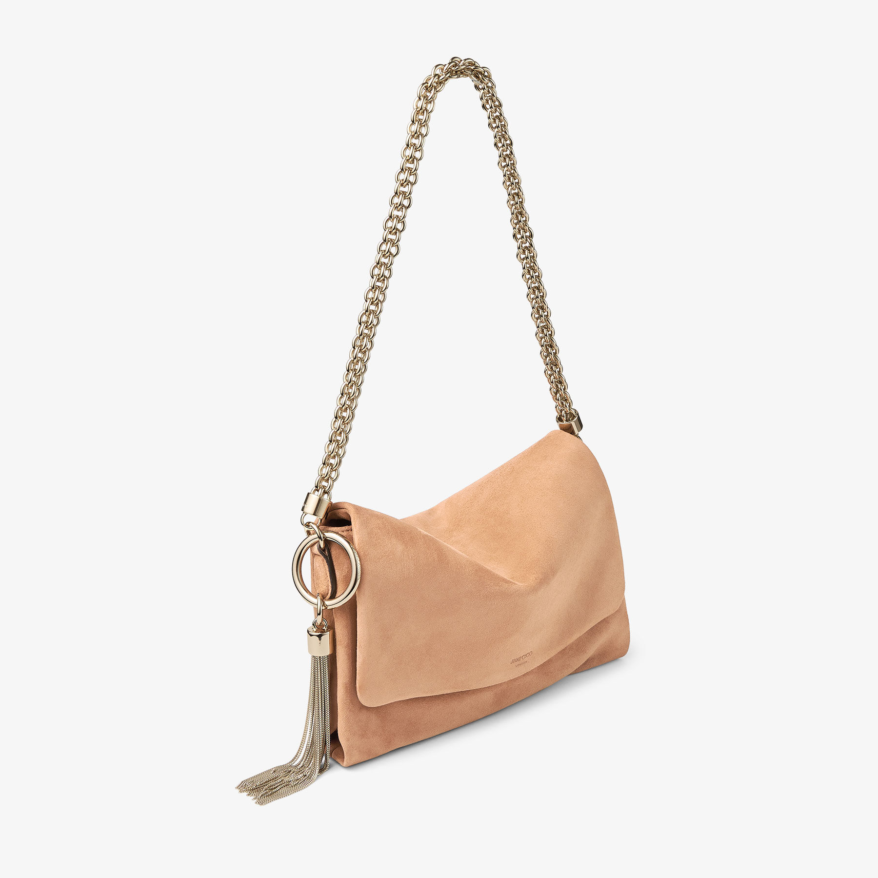 【新品未使用】JIMMY CHOO／CALLIE Gold Metallic Leather Clutch Bag With Chain Strap | CALLIE | Pre