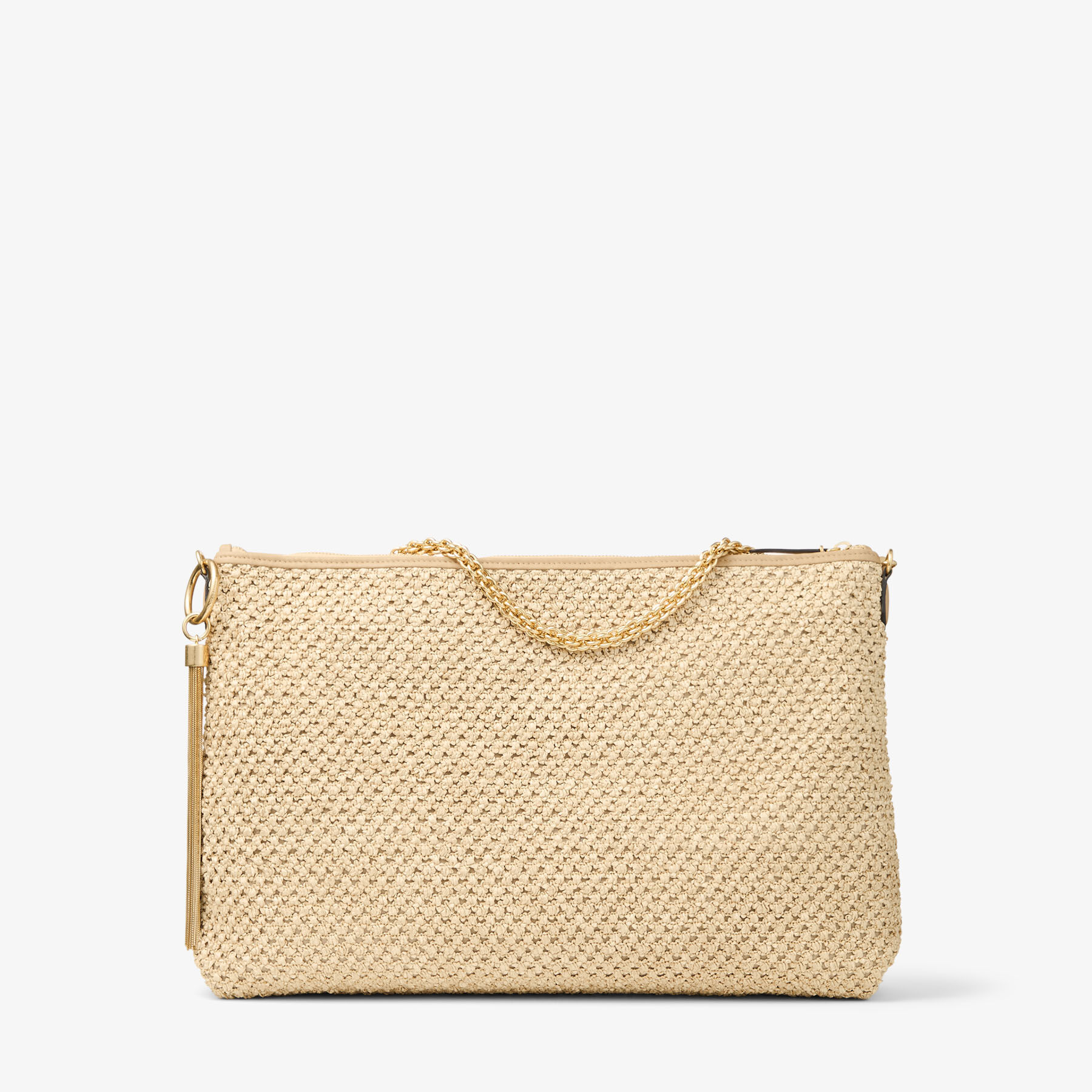 Callie Maxi | Natural and Coffee Raffia Shoulder Bag with