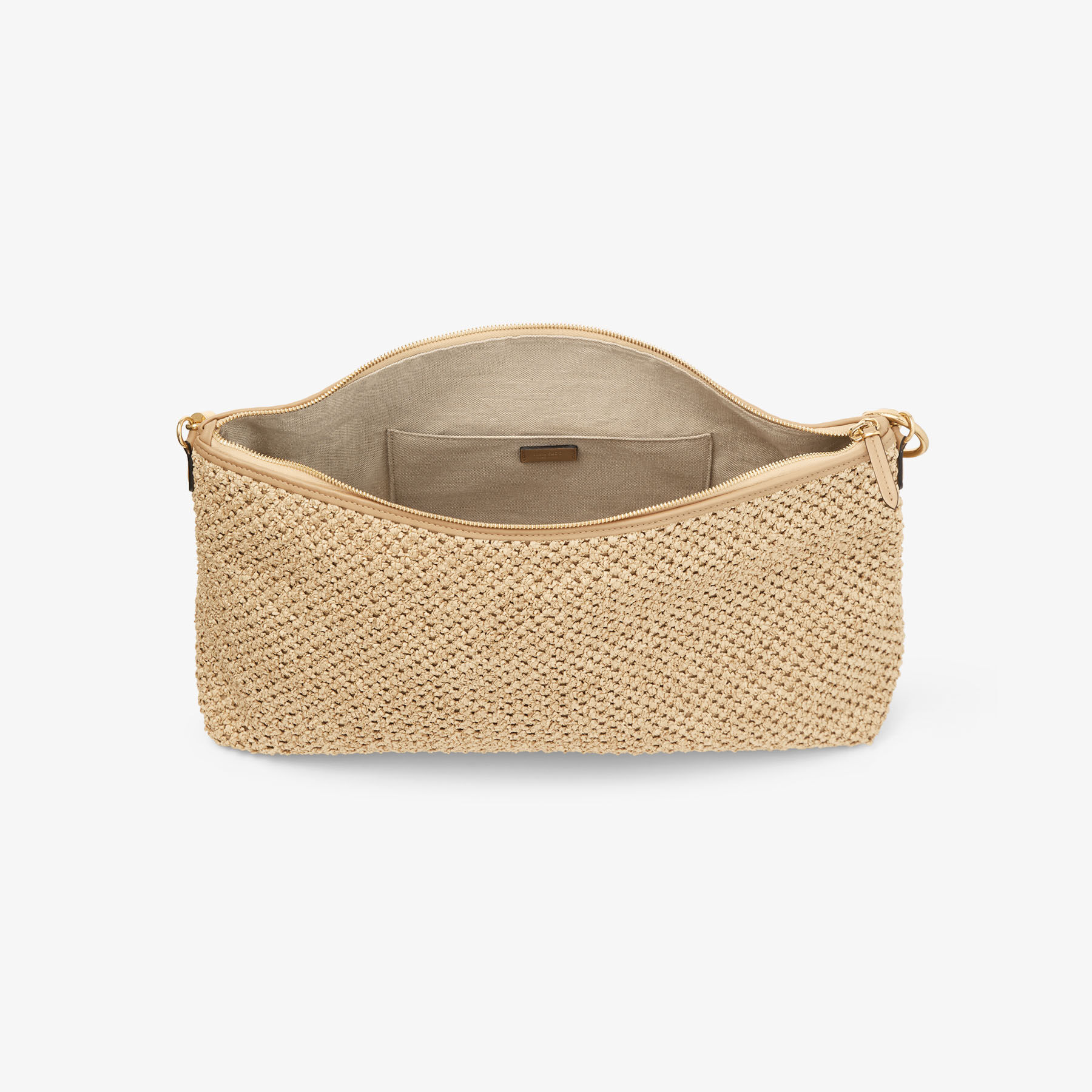 Callie Maxi | Natural and Coffee Raffia Shoulder Bag with