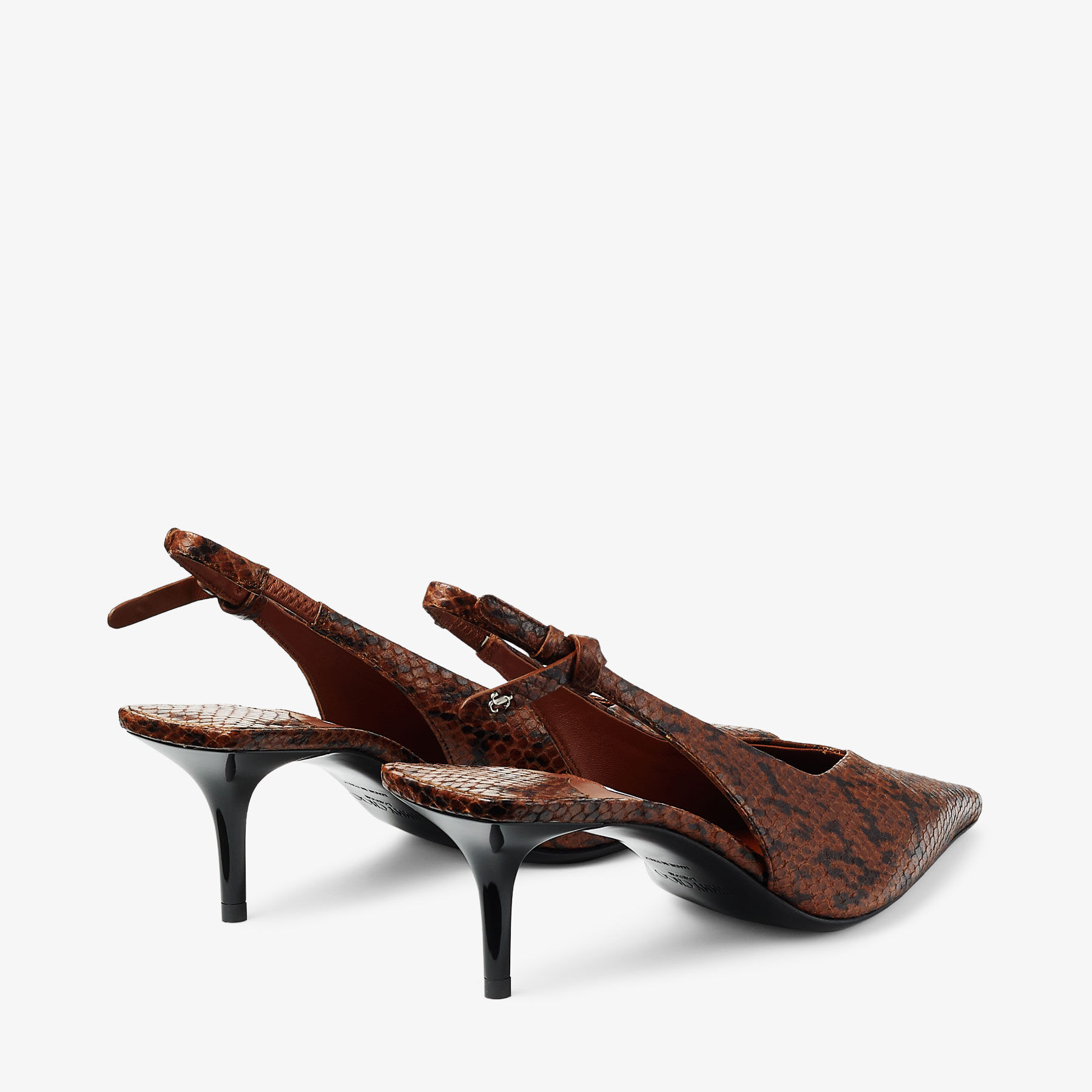 Camie Sling Back 60 | Cognac Kigali Snake Printed Leather