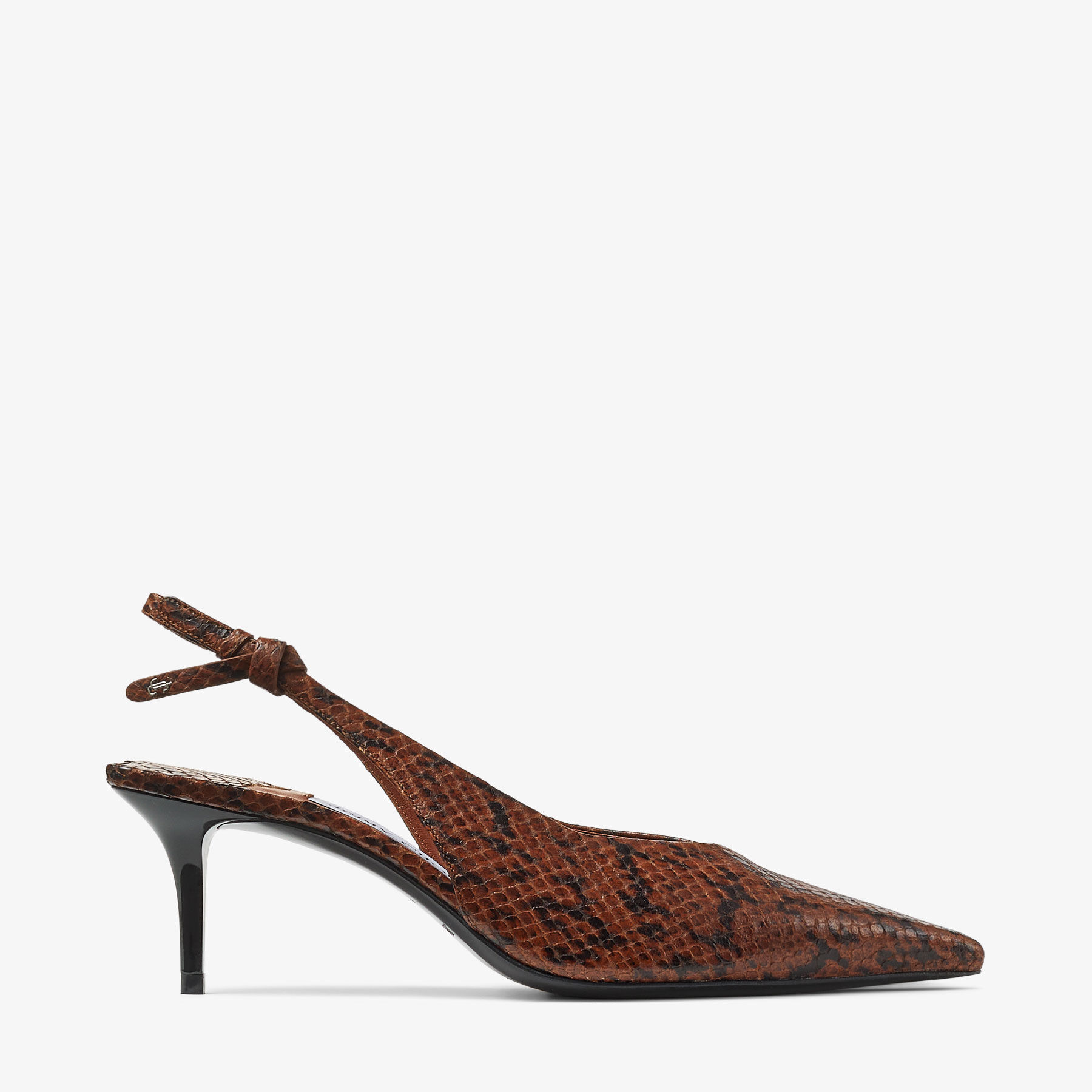 Camie Sling Back 60 | Cognac Kigali Snake Printed Leather
