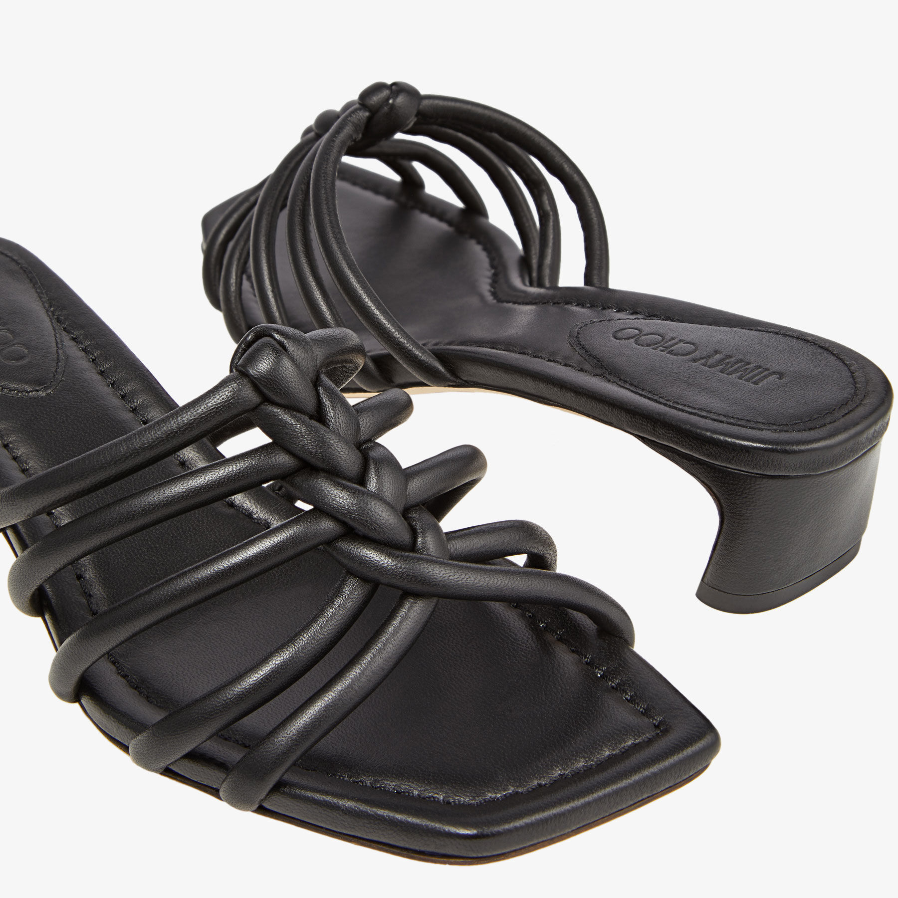 CARMEL 35 | Black Nappa Leather Mules | Summer Collection | JIMMY CHOO