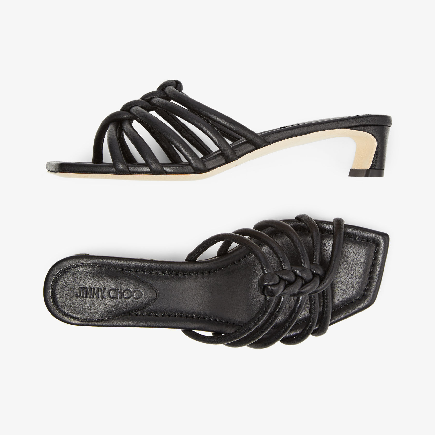 CARMEL 35 | Black Nappa Leather Mules | Summer Collection | JIMMY CHOO
