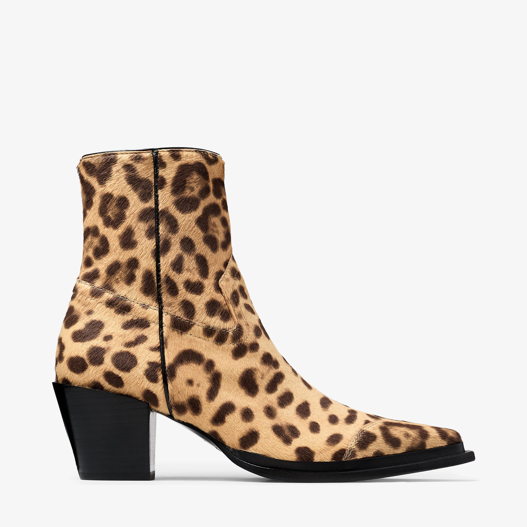 Cece AB 60 | Natural Leopard Print Pony Ankle Boots | JIMMY CHOO