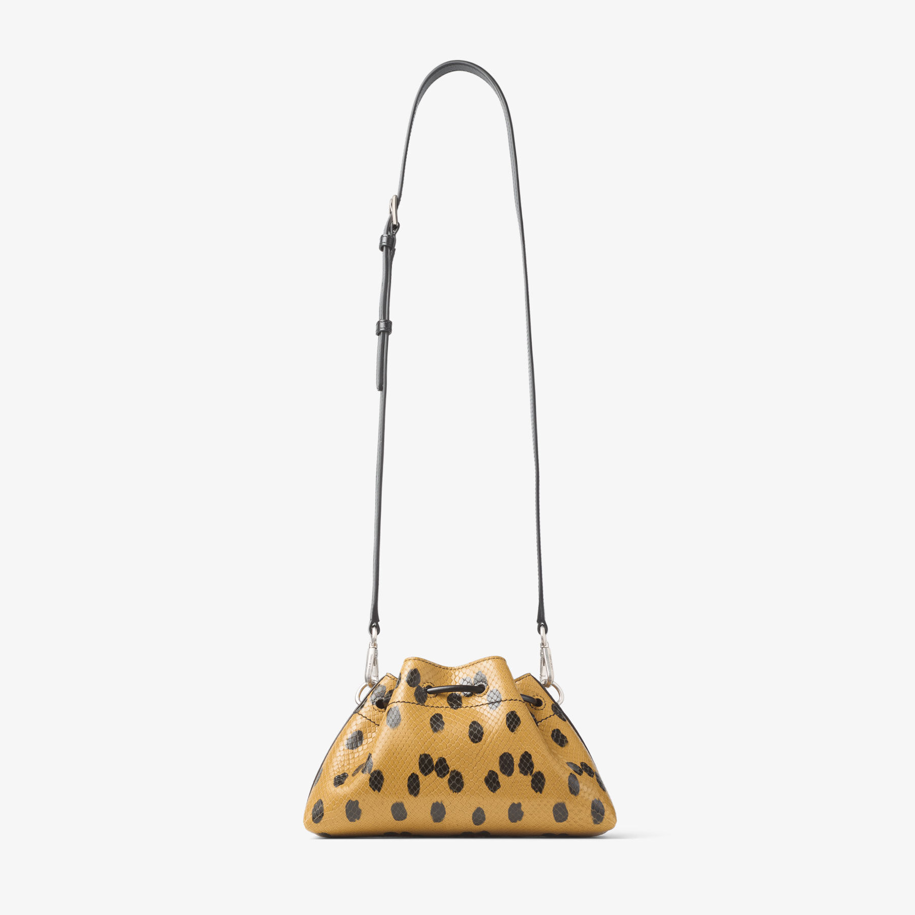 Cinch Small | Cigar and Black Spotted Elaphe Printed Leather