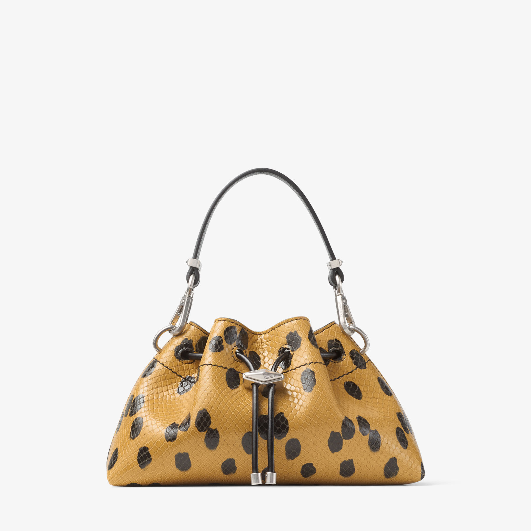 Cinch Small | Cigar and Black Spotted Elaphe Printed Leather