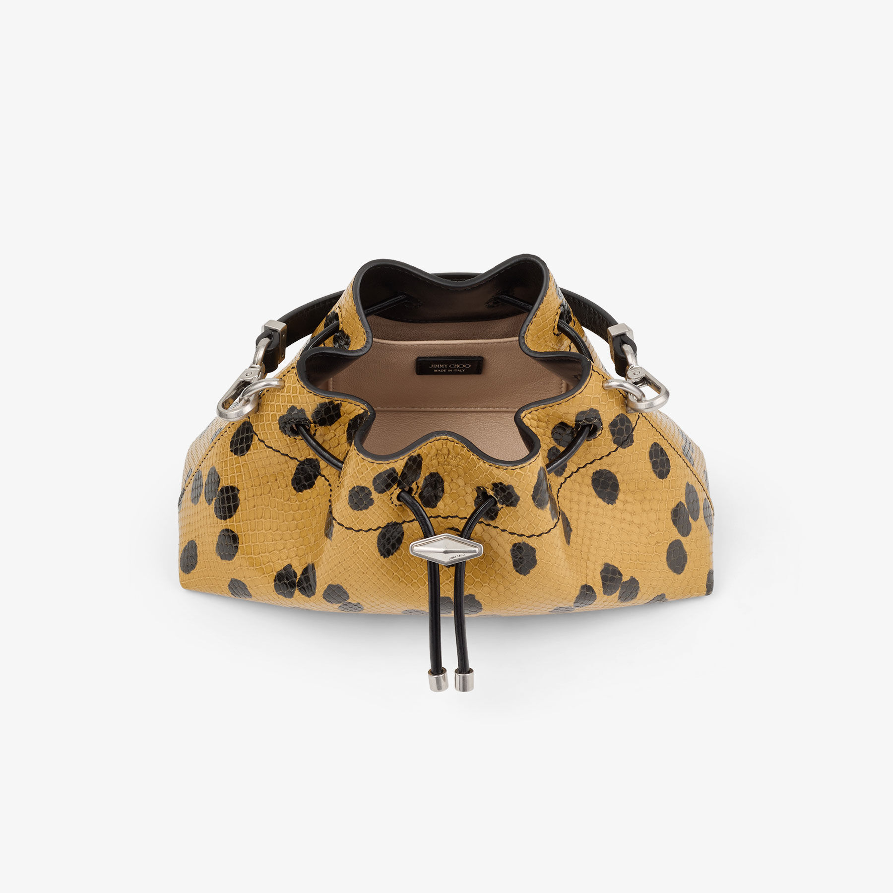 Cinch Small | Cigar and Black Spotted Elaphe Printed Leather