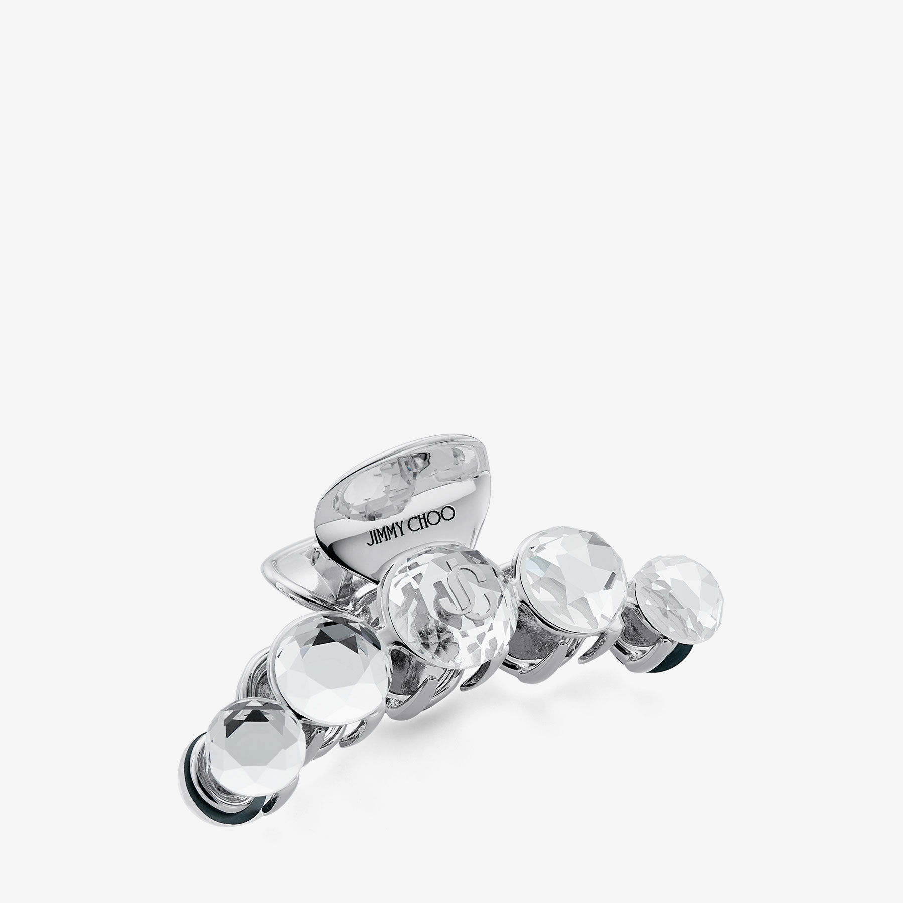 ギフトに◎【Jimmy Choo】ヘアクリップ パール クリスタル Claw Hair Clip | Silver-Finish Crystal Claw Hair Clip