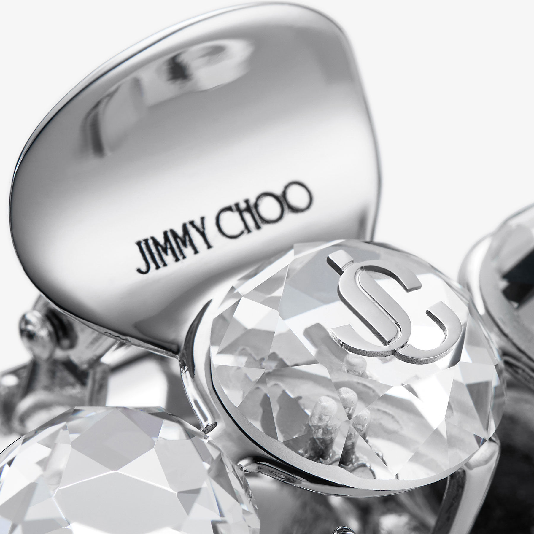 JIMMY CHOO Hair Barrette クリスタル ヘアバレッタ Claw Hair Clip | Silver-Finish Crystal Claw Hair Clip