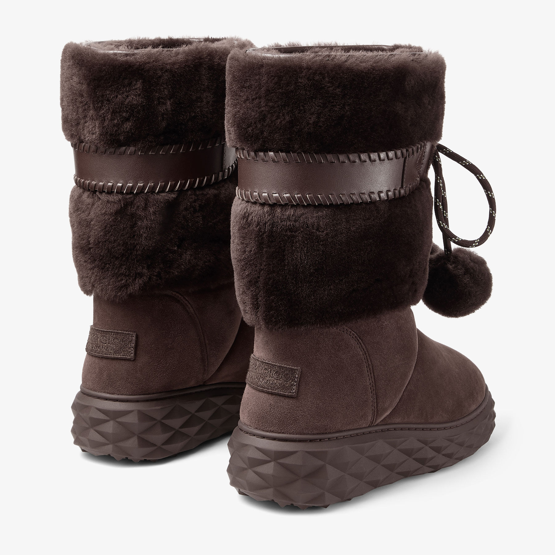 Cobi | Chocolate Suede Mid Boots with Shearling Lining | JIMMY CHOO