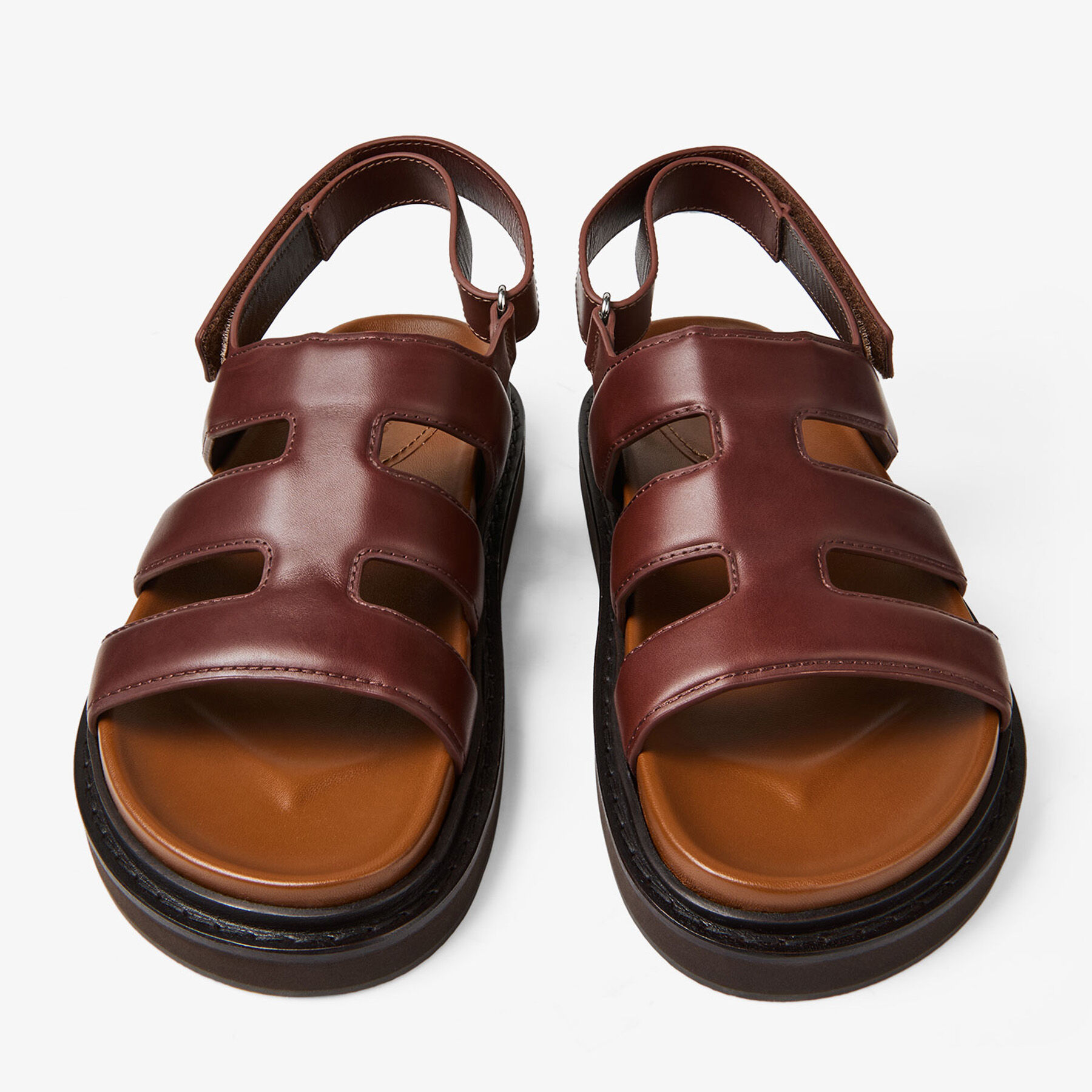 Cove Sandal | Chestnut Waxed Calf Leather Sandals | JIMMY CHOO