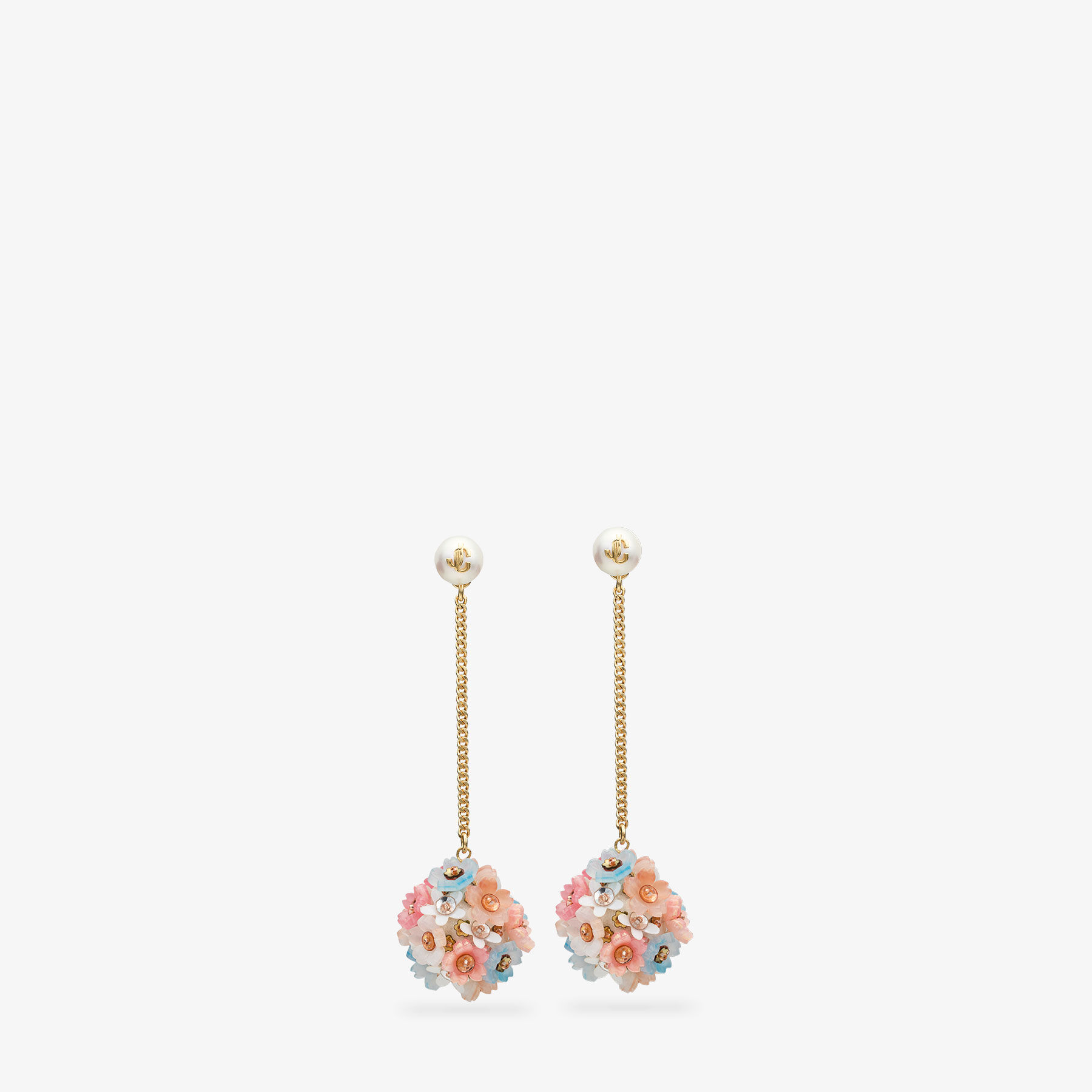 Daisy Pearl Drops | Gold Finish Metal Earrings with Daisies