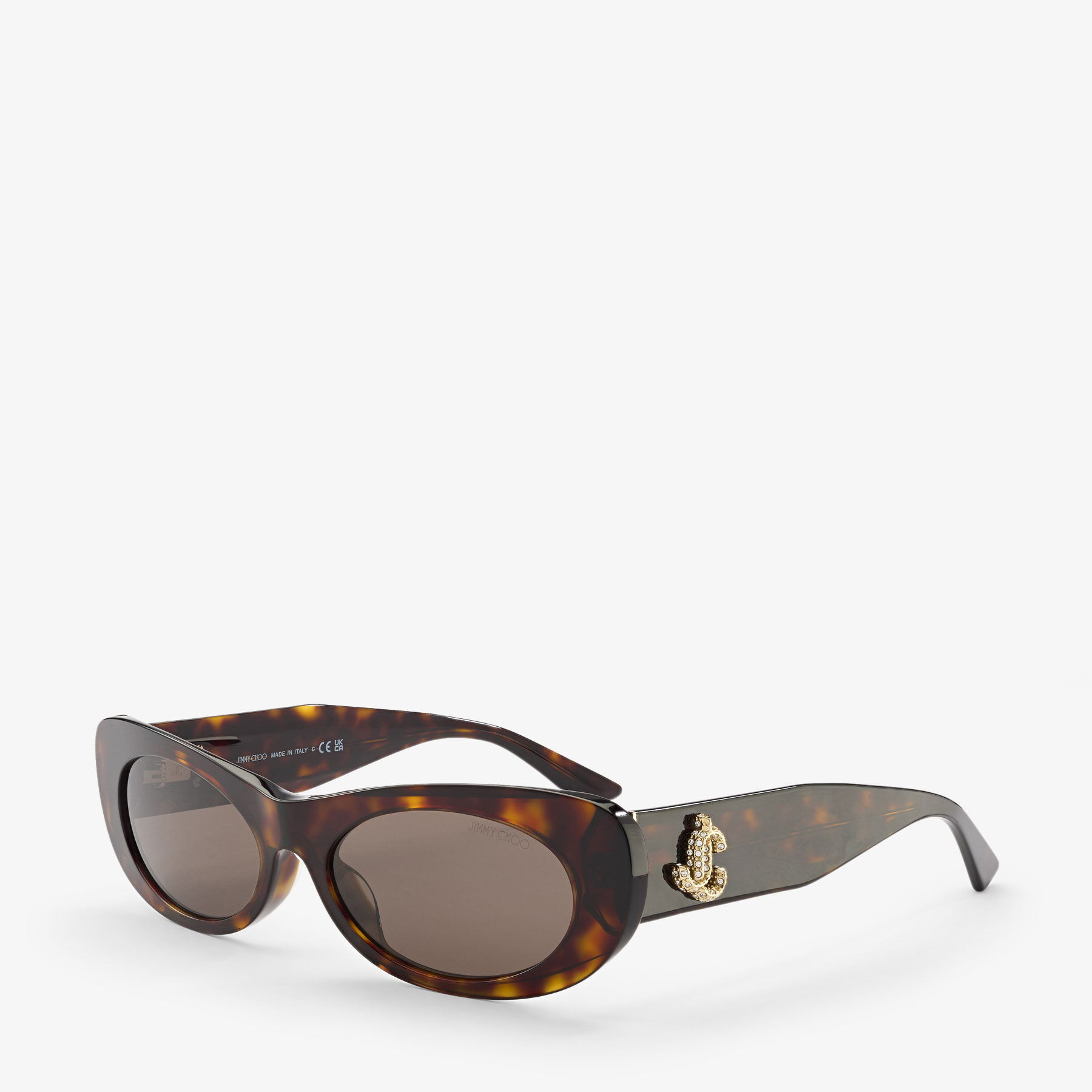 Danny | Brown Havana Oval Sunglasses | JIMMY CHOO