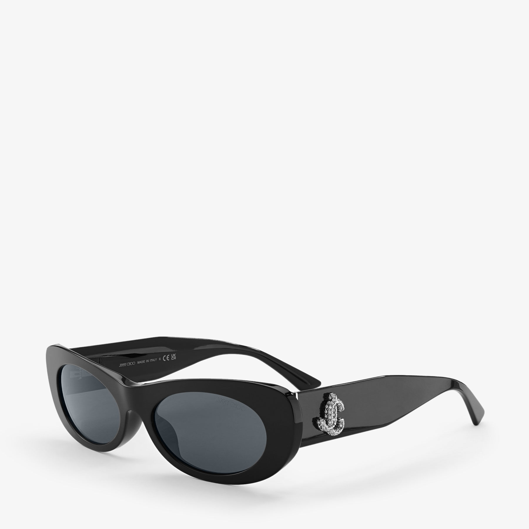 Danny | Black Oval Sunglasses | JIMMY CHOO