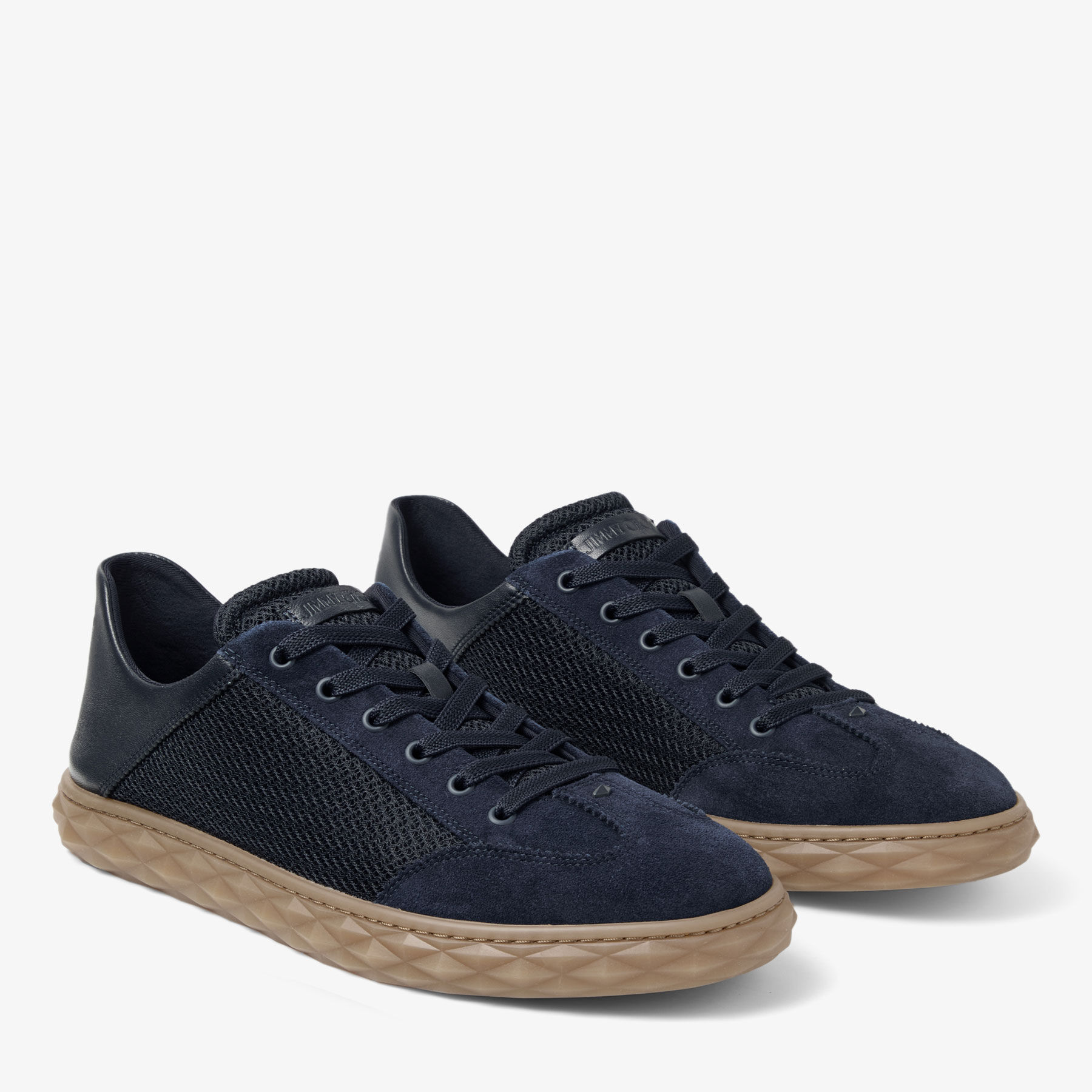 JIMMY CHOO ネイビー スエード 36 Diamond Zip Crossbosy | Midnight Mix Leather Mix and Textured Air