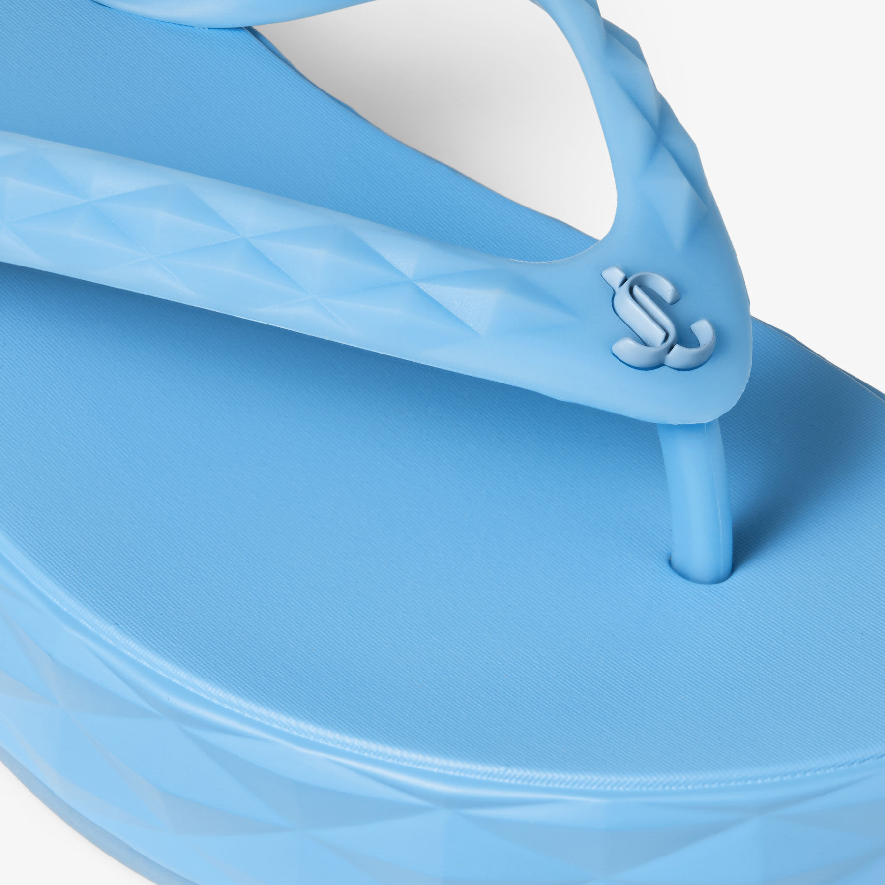 Diamond Flip Flop | Discover the Jimmy Choo Dusty Blue Rubber Flip