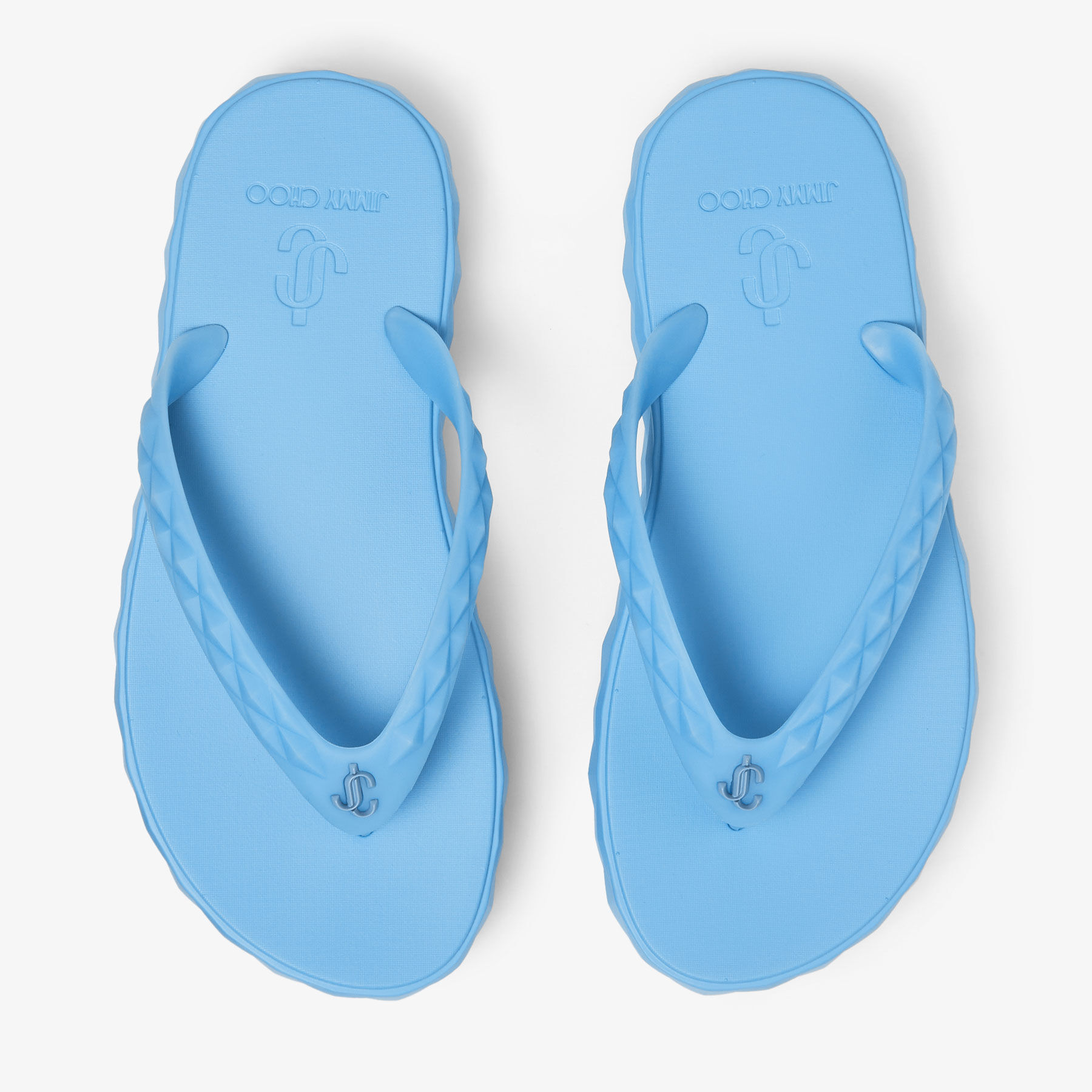Diamond Flip Flop | Discover the Jimmy Choo Dusty Blue Rubber Flip