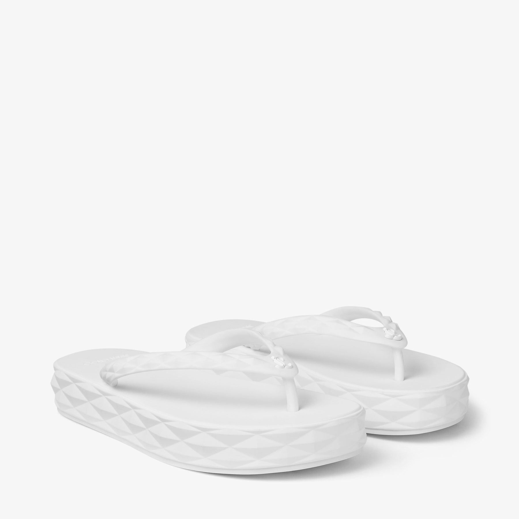 Diamond Flip Flop | Discover the Jimmy Choo Optical White Rubber