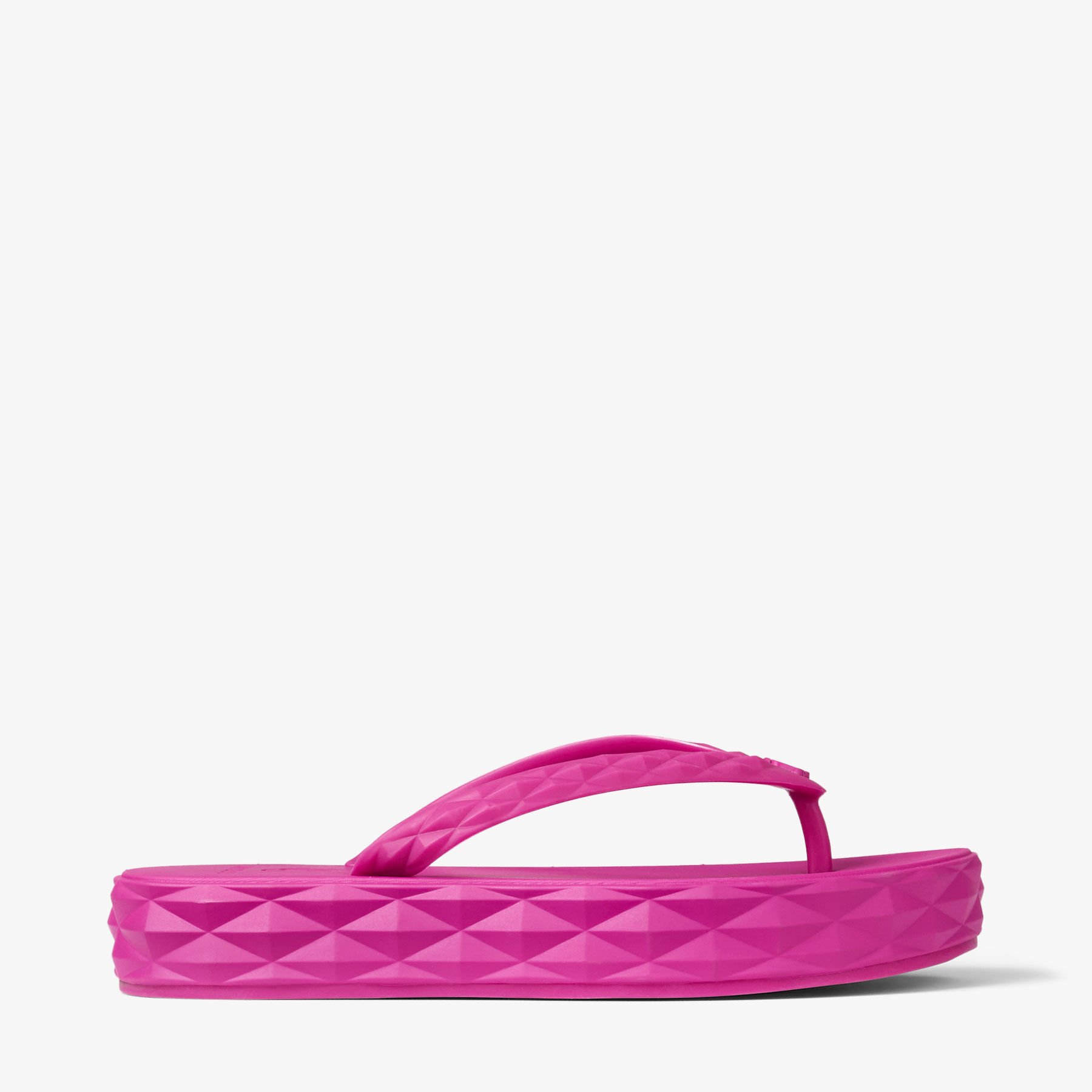 Diamond Flip Flop | Tongs fuchsia en caoutchouc | JIMMY CHOO
