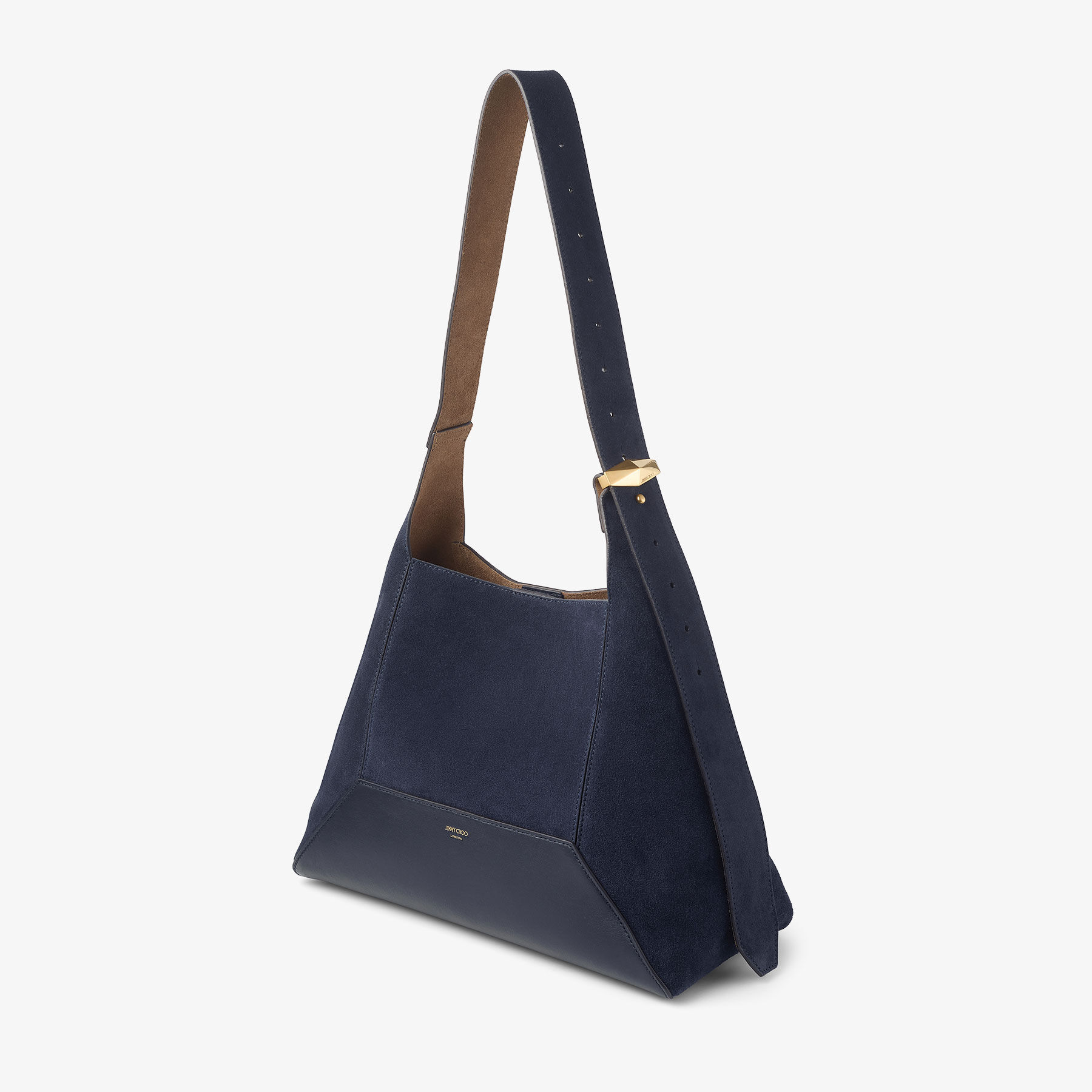 Diamond Hobo Medium | Marine Suede Shoulder Bag | JIMMY CHOO