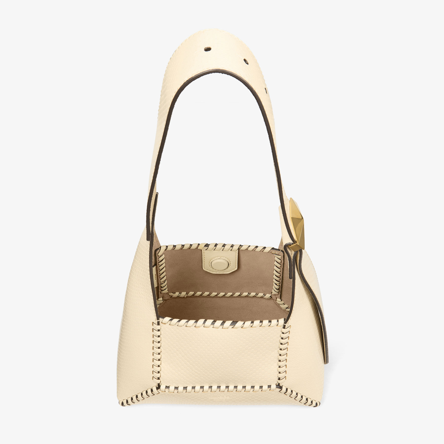 Diamond Hobo S | Buttermilk Elaphe Printed Leather with Biker