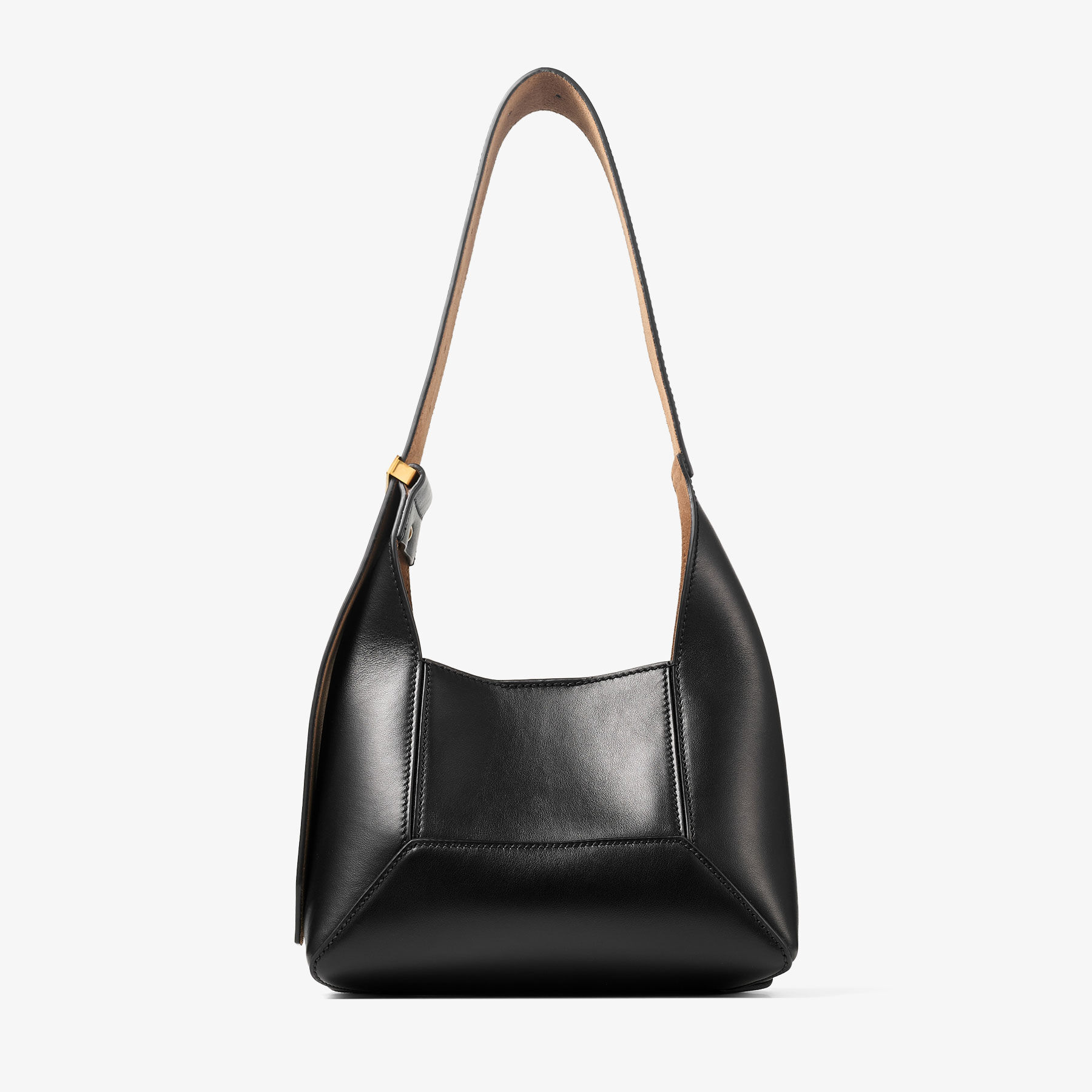 ハンドバッグ Jimmy Choo HAND BAG (DIAMONDHOBOMHUT BLACKGOLD) Diamond Hobo/M | Black Leather Shoulder Bag | JIMMY CHOO
