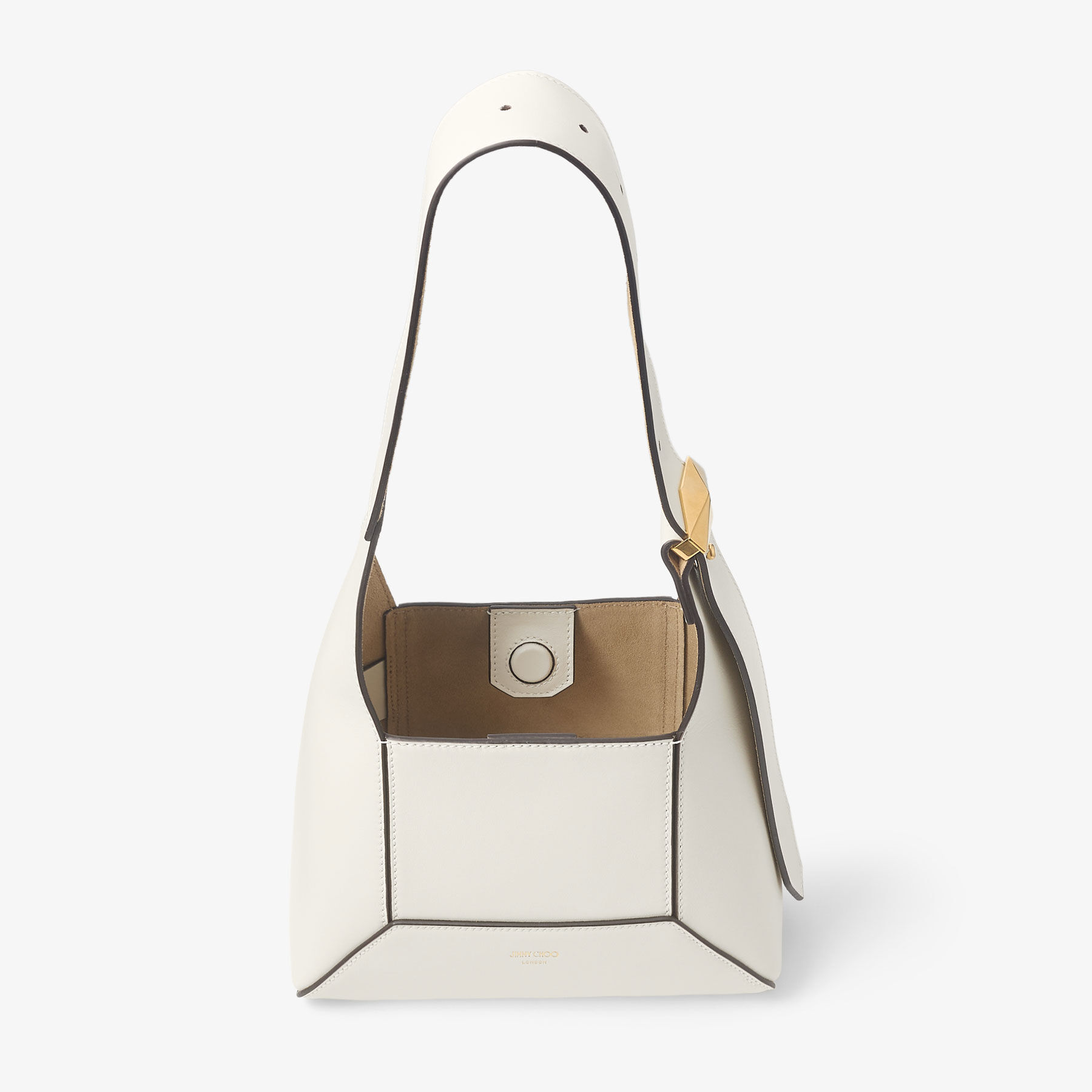JIMMY CHOO Diamond Hobo S レザー ショルダーバッグ Diamond Hobo/S | Silver Vintage Metallic Leather Shoulder