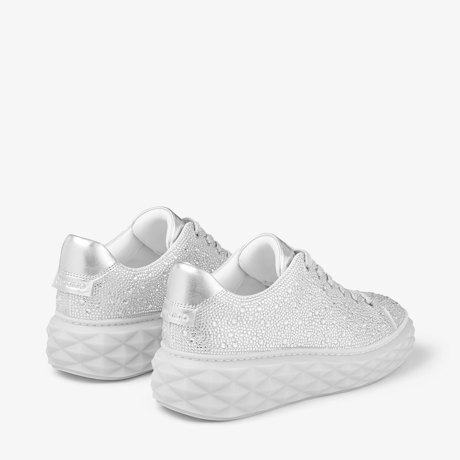 DIAMOND LIGHT MAXI/F | White Nappa Leather Low-Top Trainers