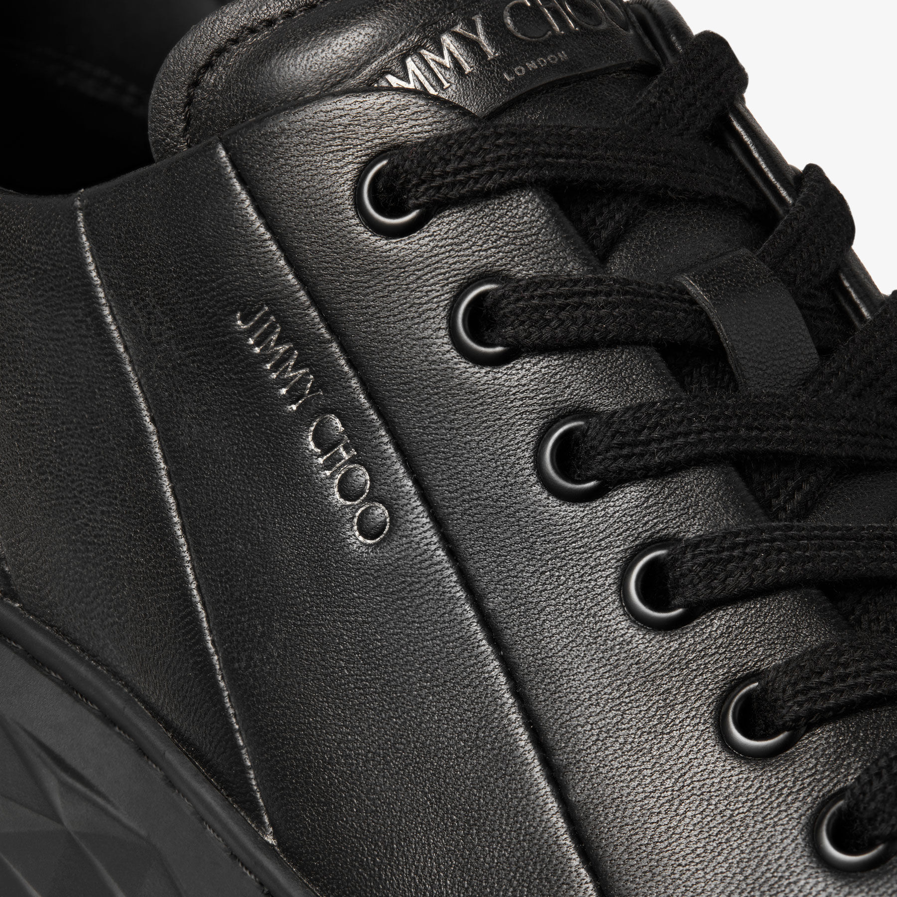 Diamond Light Maxi/F | Black Nappa Leather Trainer | JIMMY CHOO