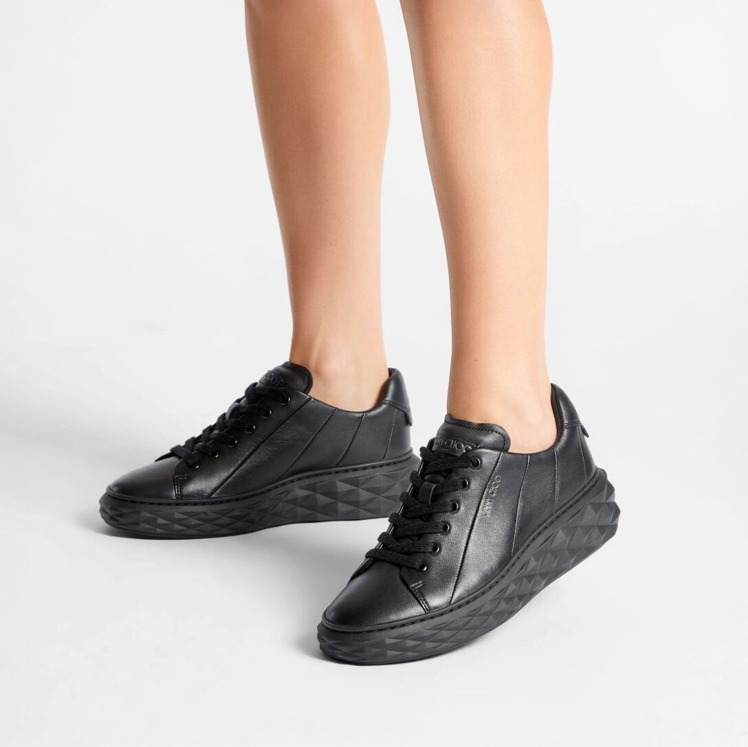 Diamond Light Maxi/F | Black Nappa Leather Trainer | JIMMY CHOO