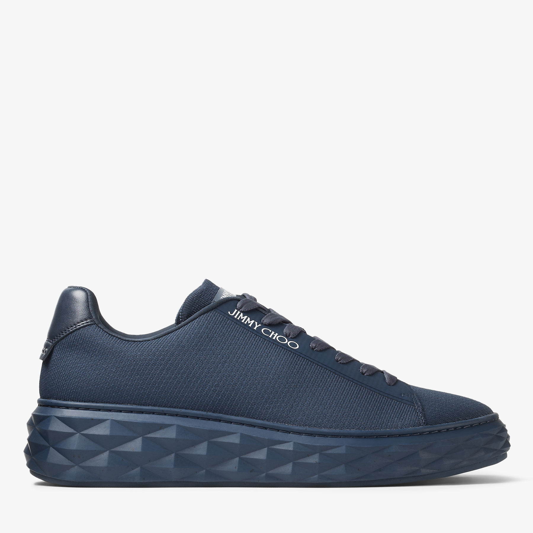Diamond Light Maxi/M|Navy Sustainable Knit Trainer| JIMMY CHOO