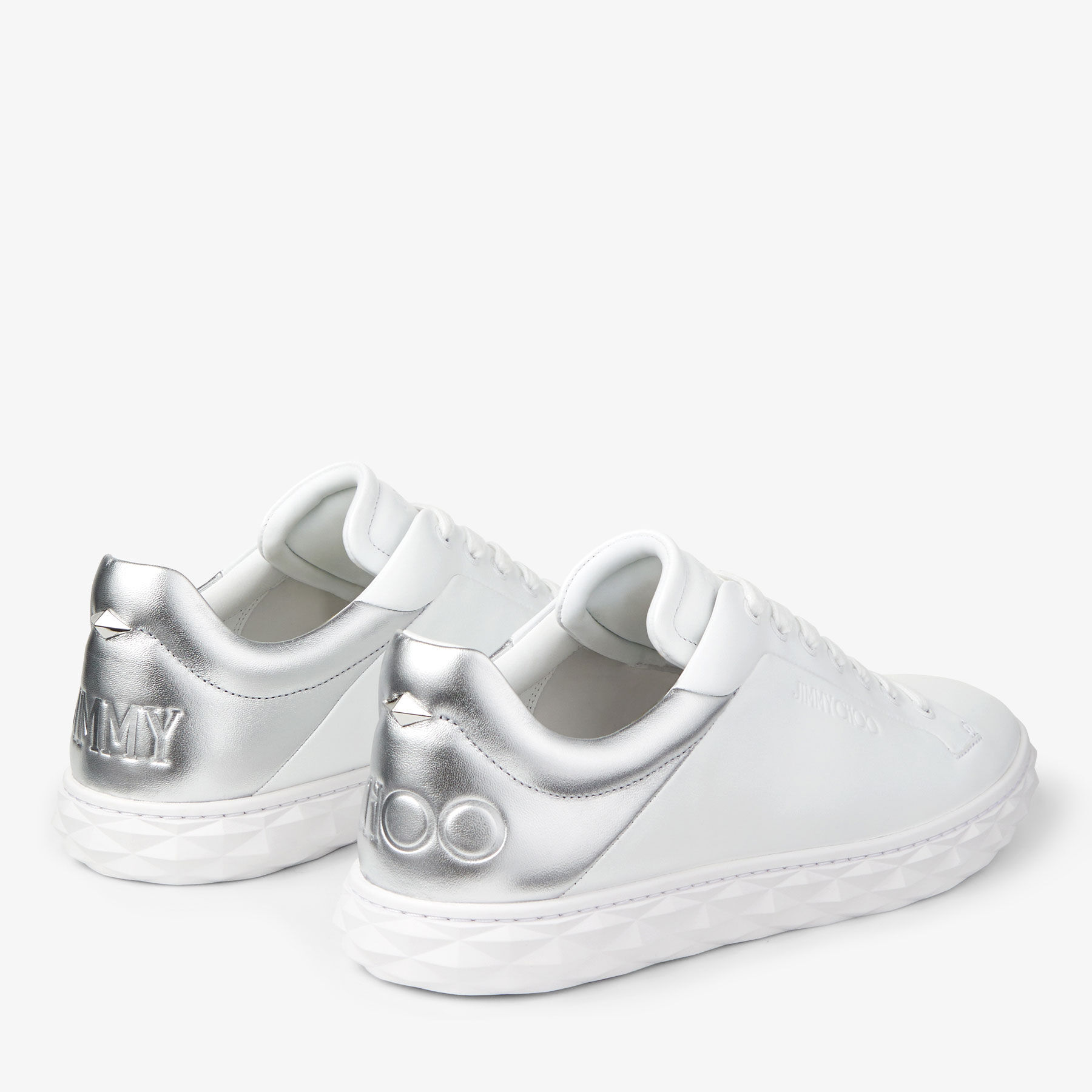 早割航空券 Ii Light/M Diamond | Metallic Silver and- Leather White 靴