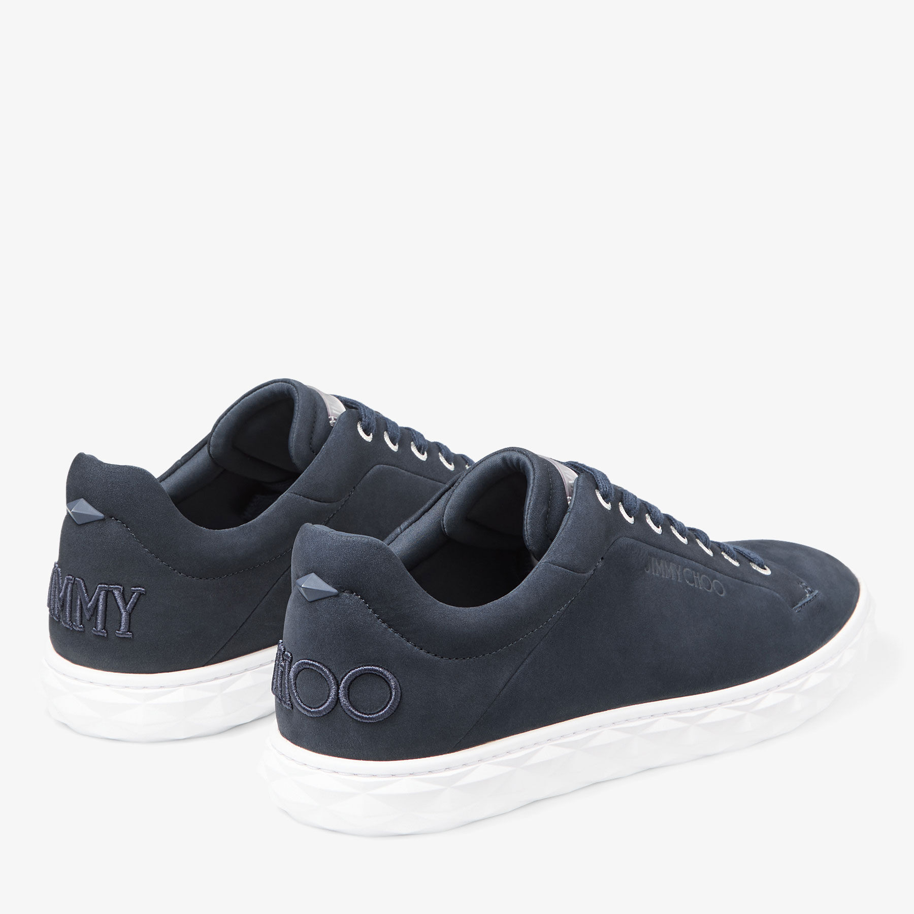 Diamond Light/M II | Navy Nubuck Leather Trainers | JIMMY CHOO