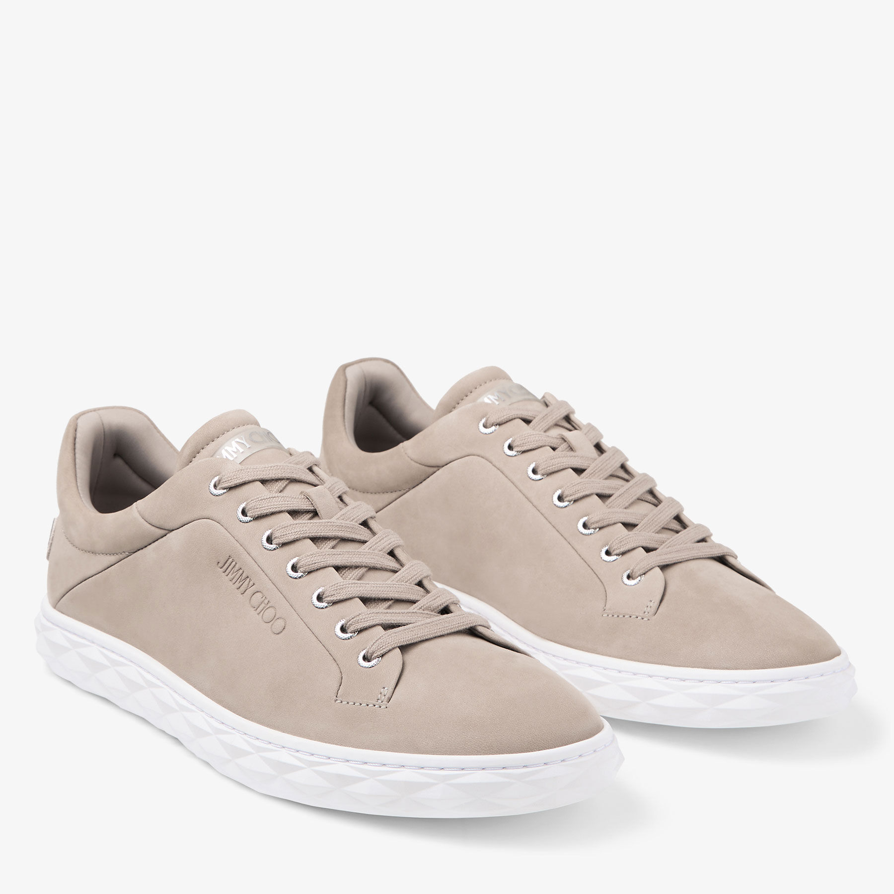Diamond Light/M II | Taupe Nubuck Leather Trainers | JIMMY CHOO