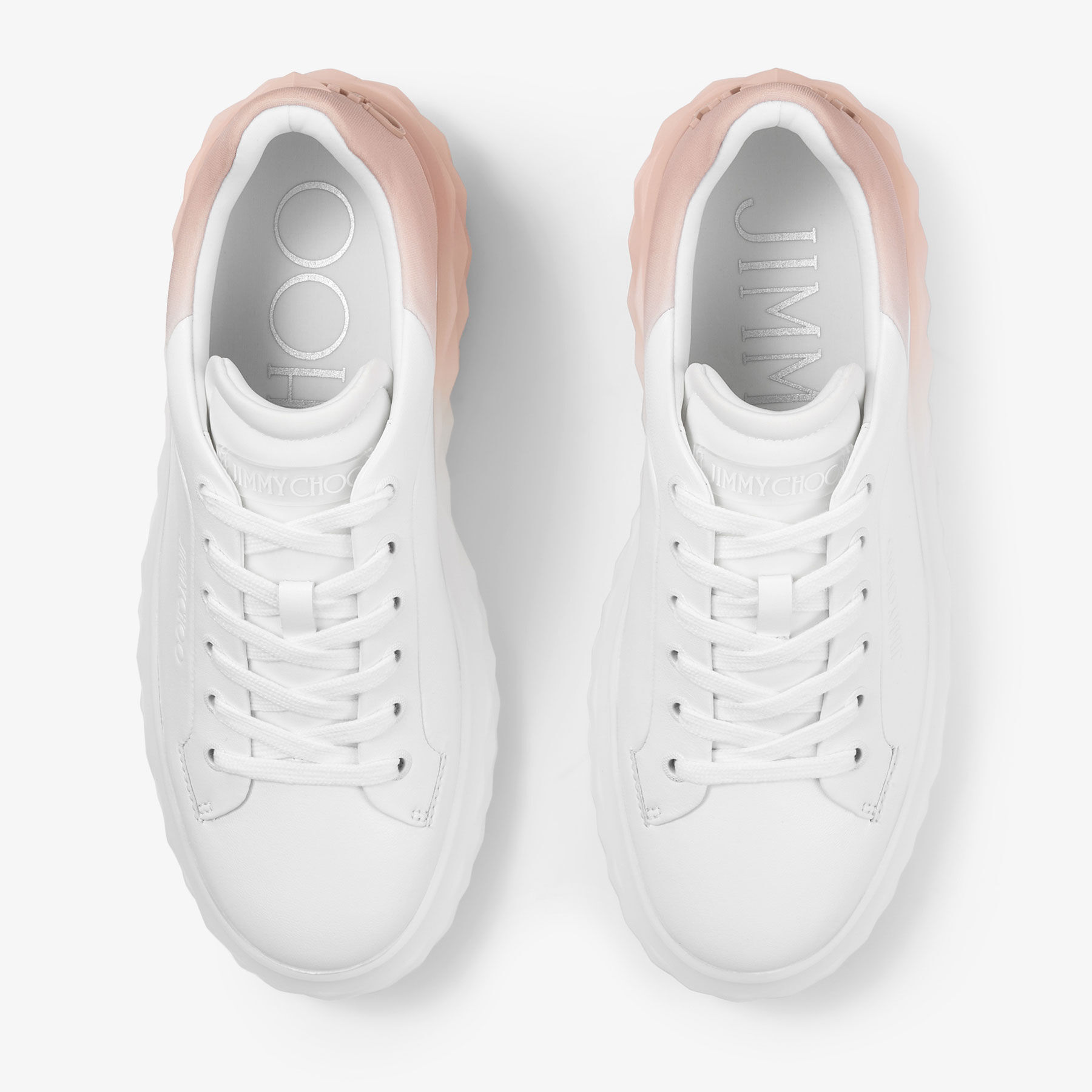Diamond Maxi F II | White and Black Leather Trainers with