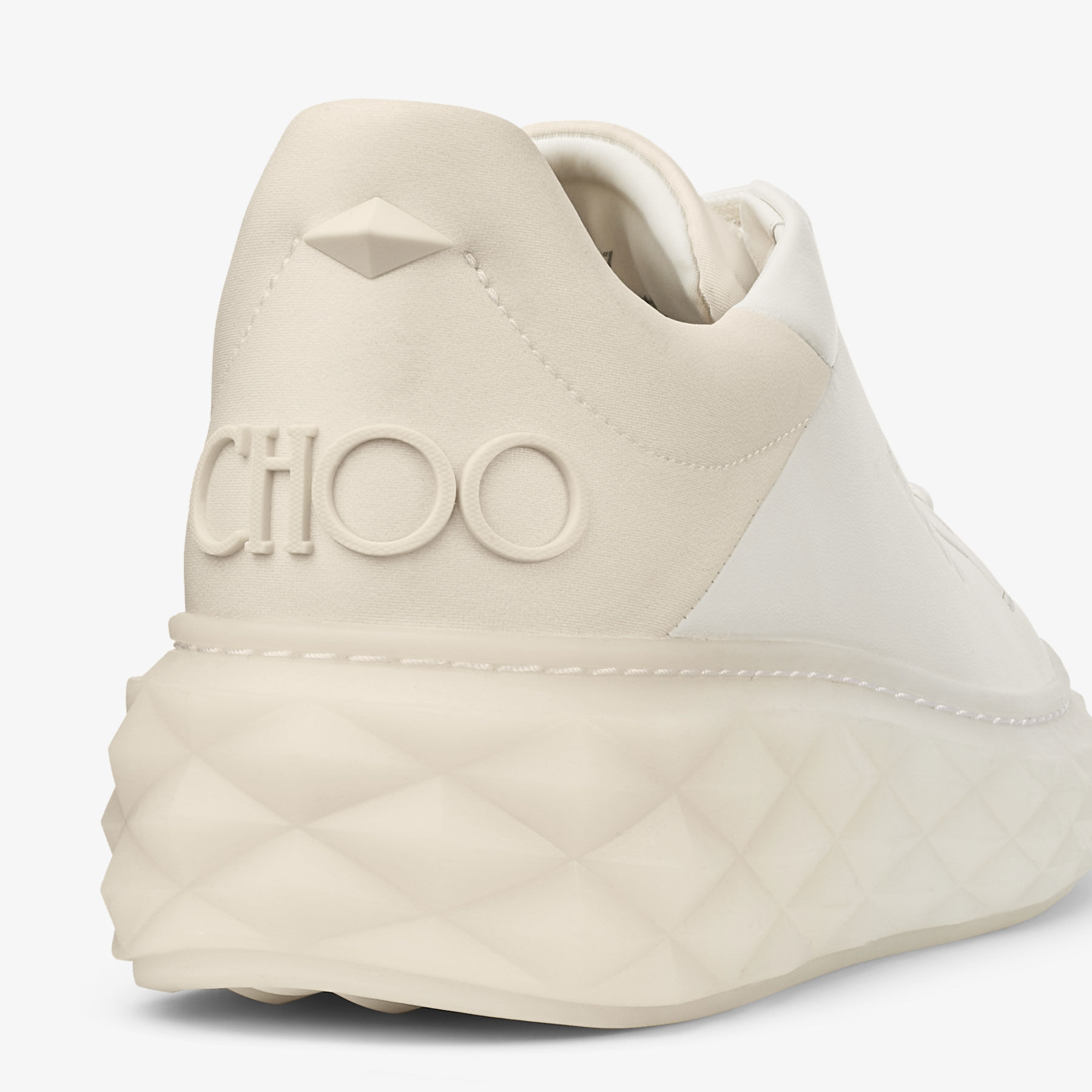 JIMMY CHOO / DIAMOND MAXI F II BFA X LATTE BAMBOO MIX/37/WHT/レザー Diamond Maxi/F II|Latte Leather Trainer| JIMMY CHOO