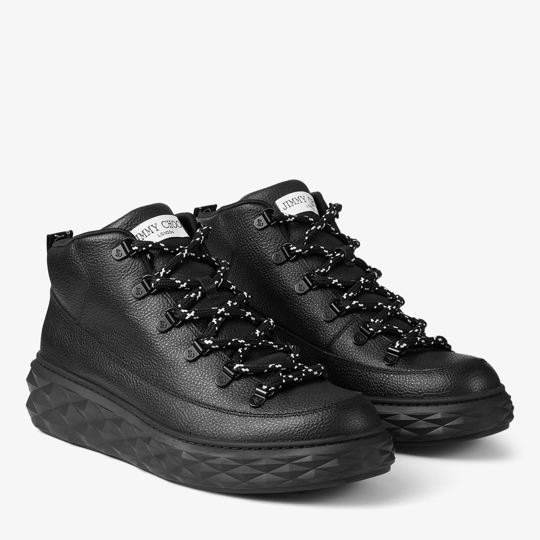 Diamond Maxi Hike M | Black Grainy Box Calf Leather High-Top