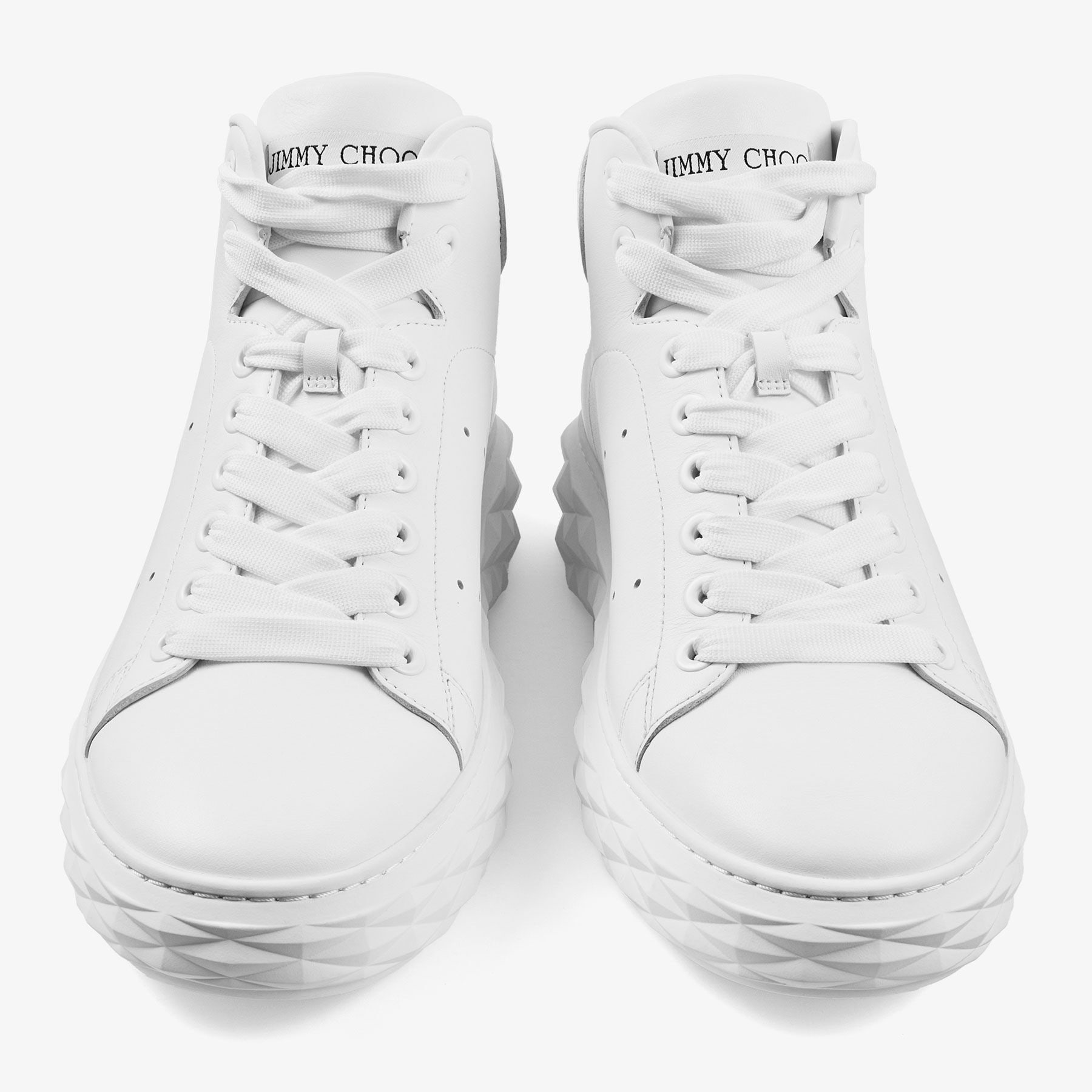Diamond Maxi High Top M | White Smooth Leather High-Top Trainers