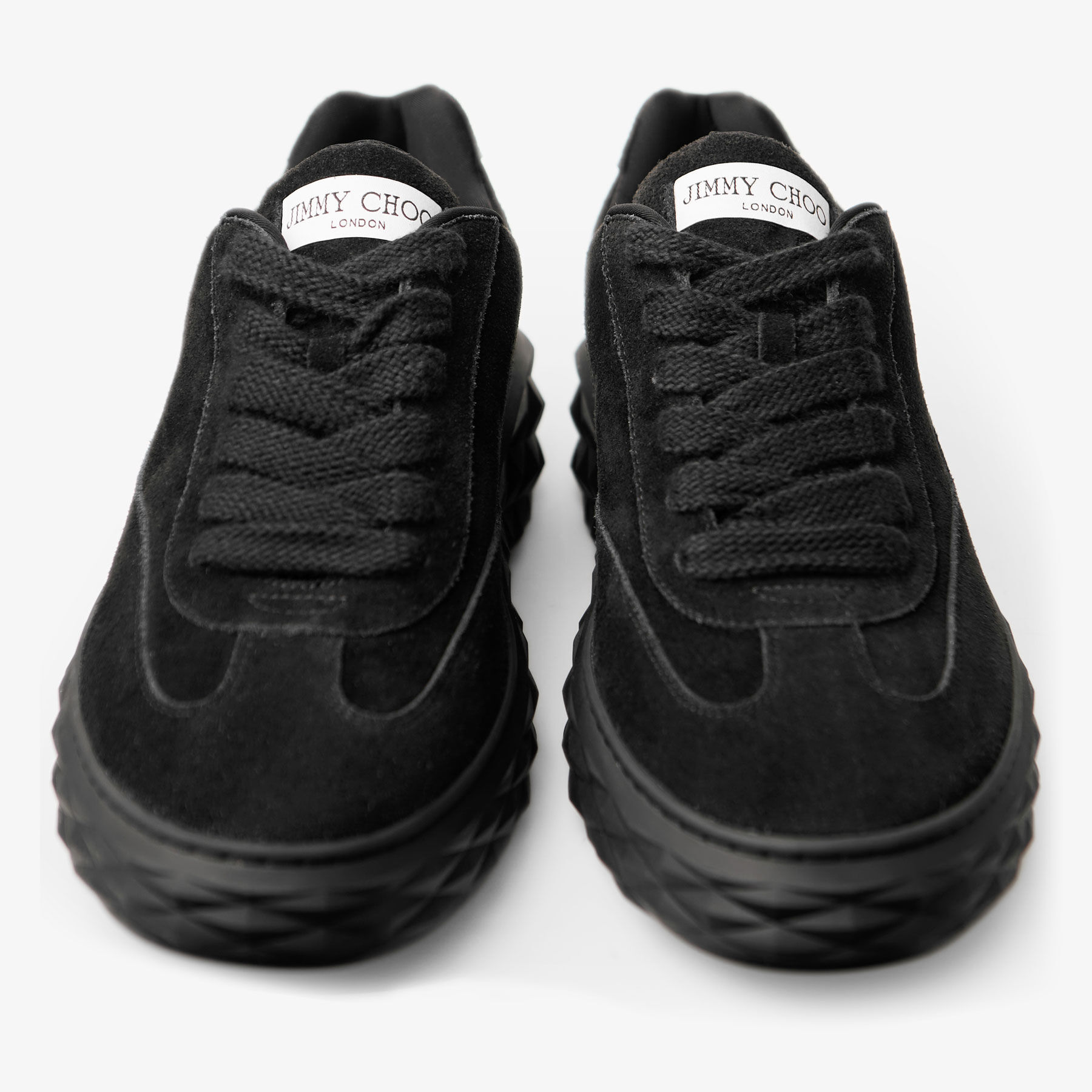 Diamond Maxi Retro M | Black Velvet Suede Trainers | JIMMY CHOO