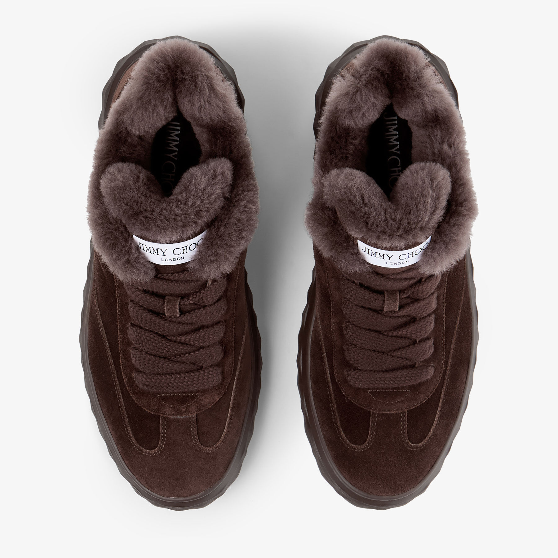 Diamond Maxi Retro M | Chocolate Velvet Suede Low Top Trainers