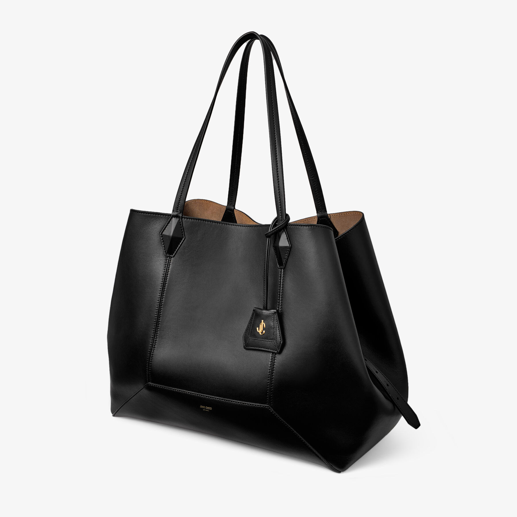 Diamond | Black Calf Leather Tote Bag | JIMMY CHOO